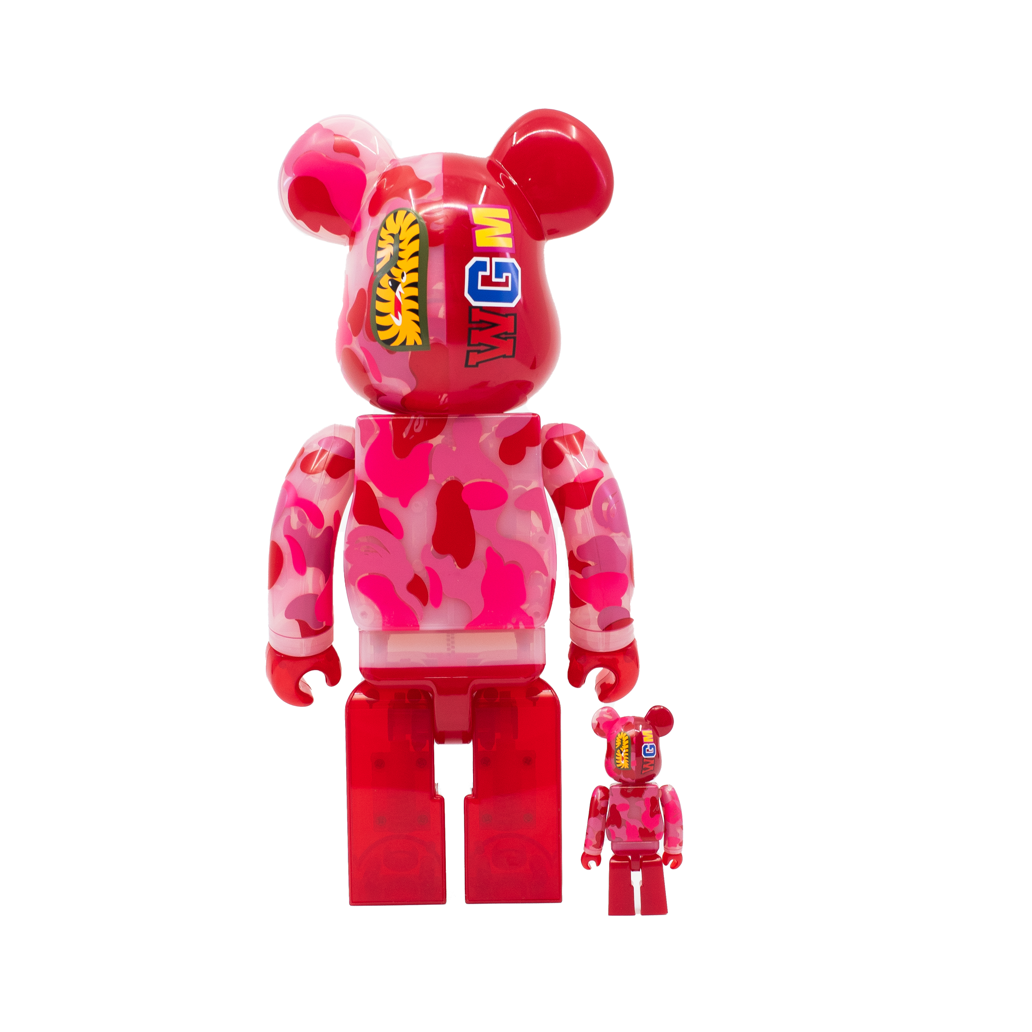 BEARBRICK BAPE ABC CAMO SHARK 100% & 400% SET PINK