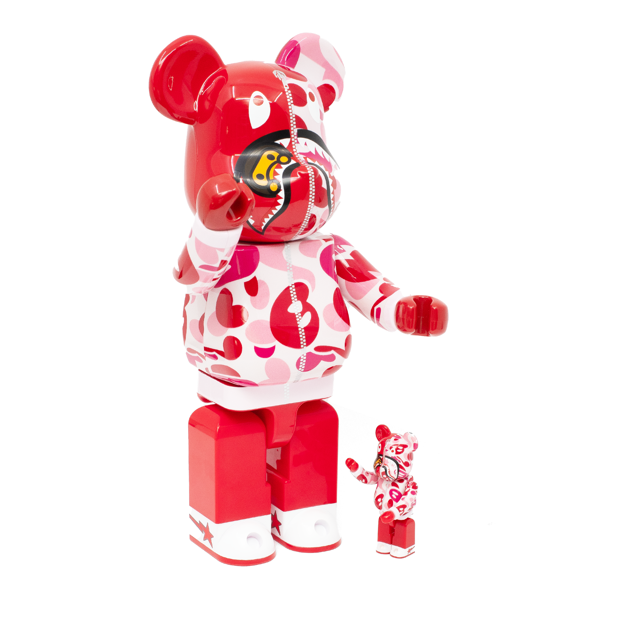 BEARBRICK BAPE BABY MILO ABC CAMO SHARK 100% & 400% SET PINK