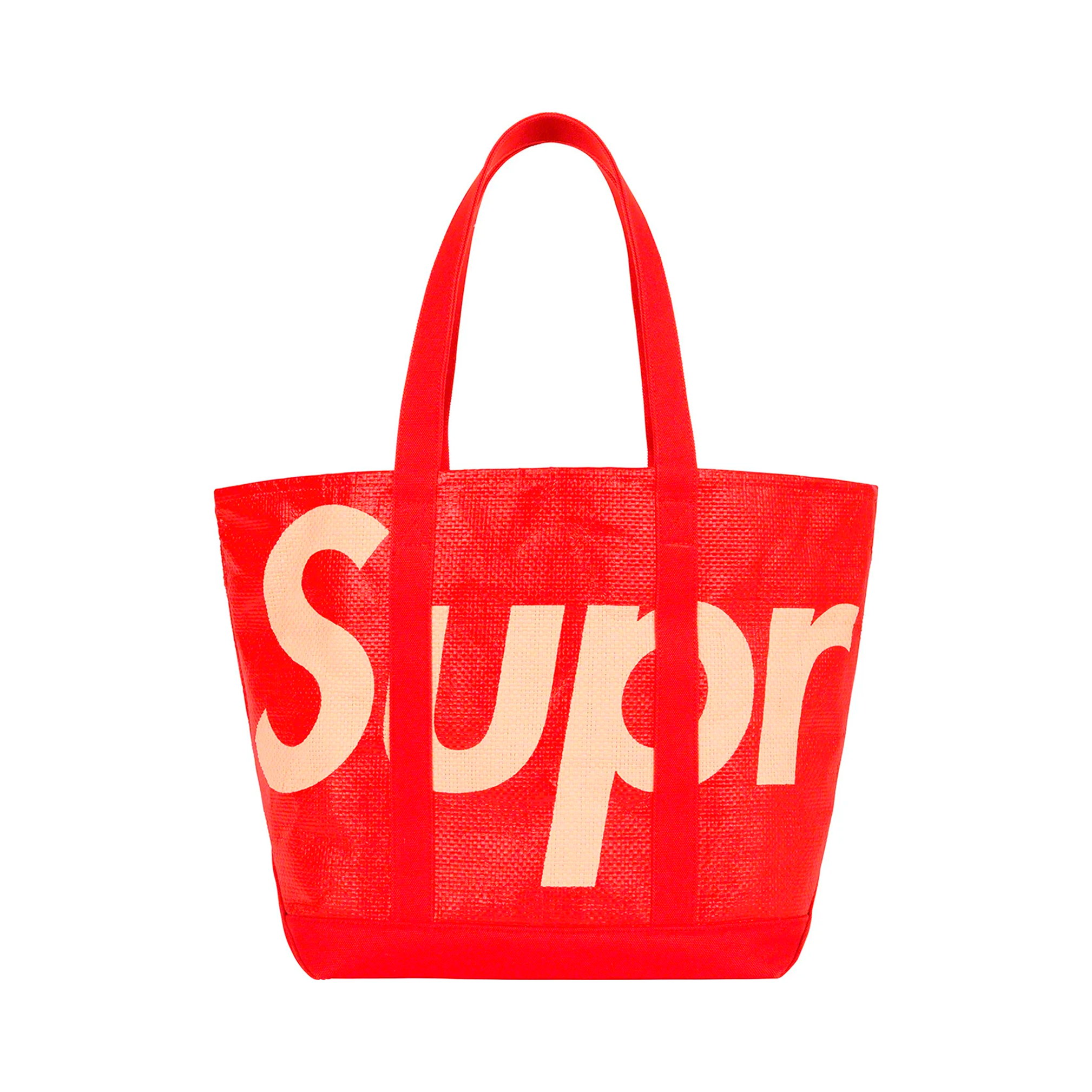 SUPREME RAFFIA TOTE BAG RED