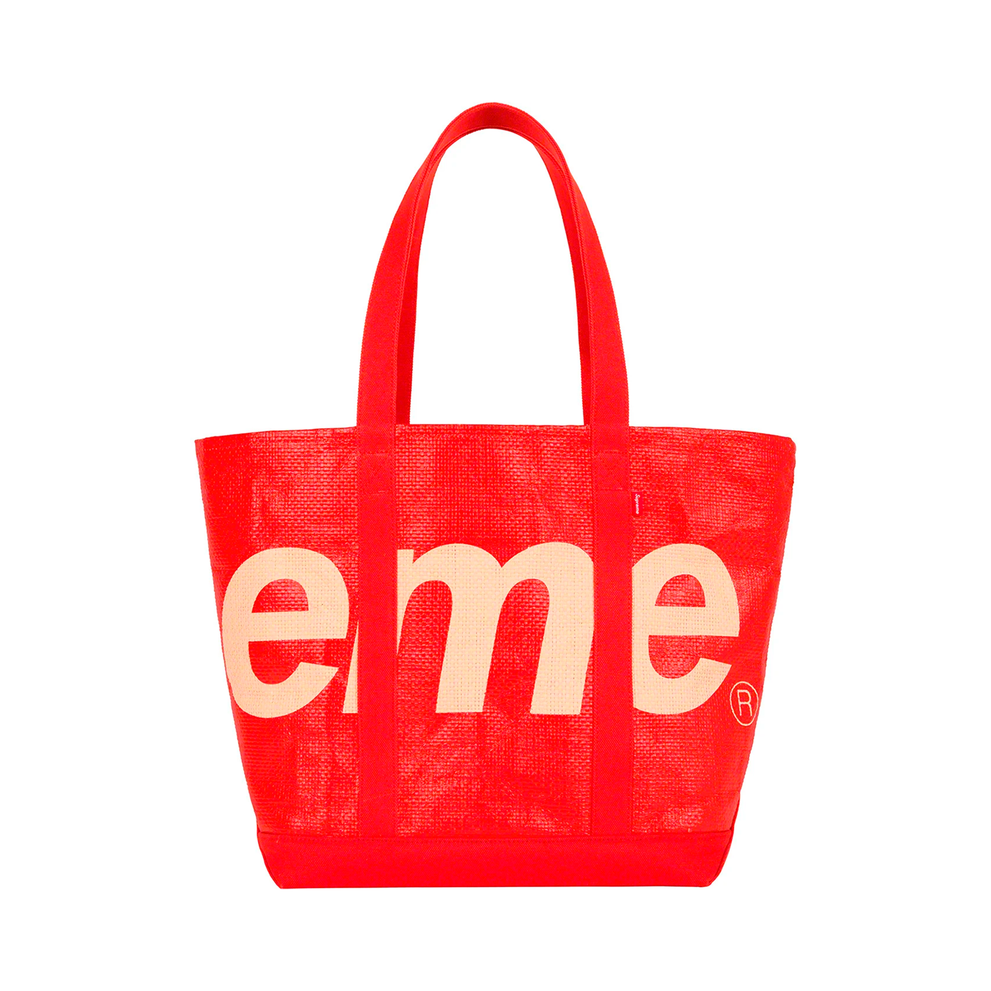 SUPREME RAFFIA TOTE BAG RED