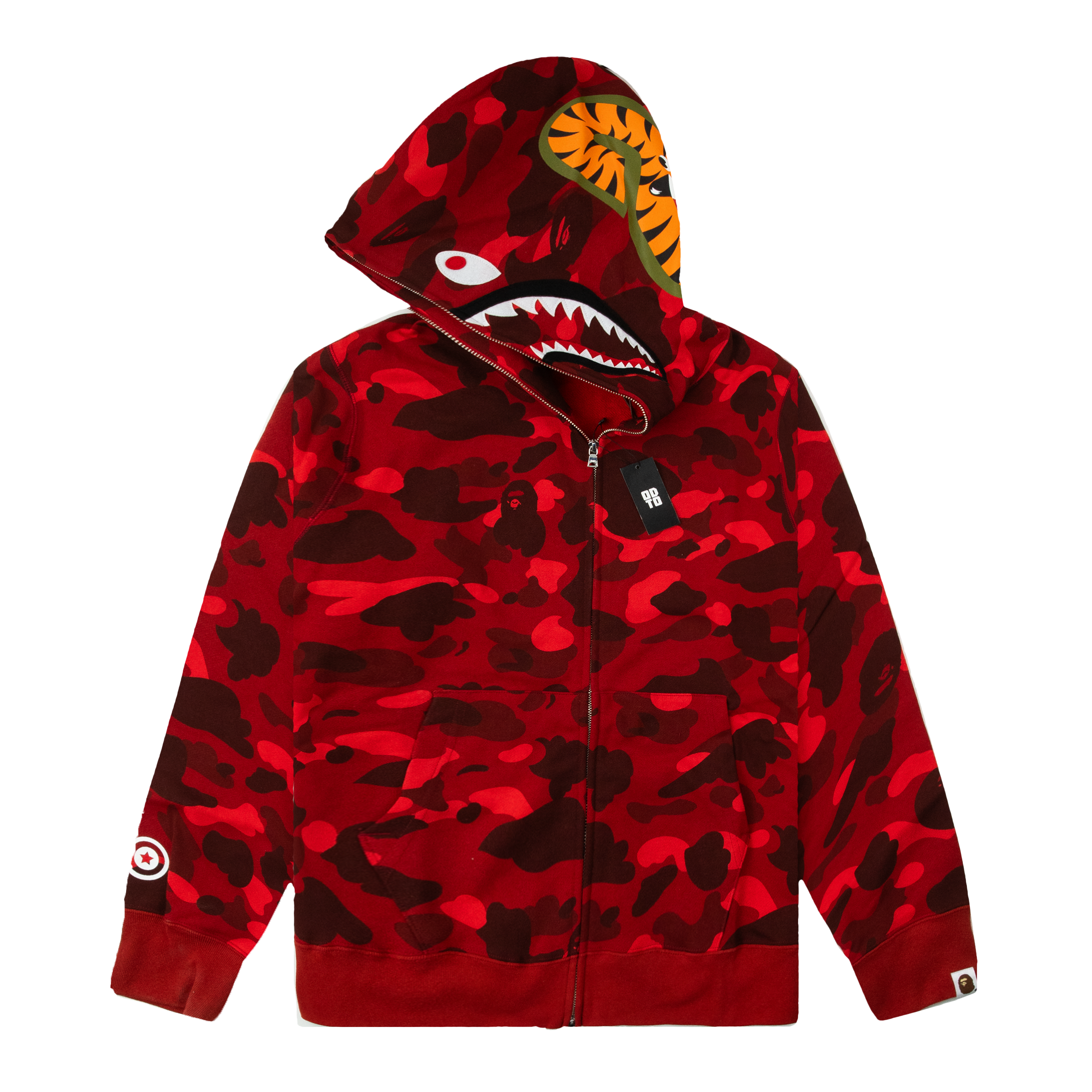 BAPE COLOUR CAMO SHARK FULL ZIP HOODIE RED
