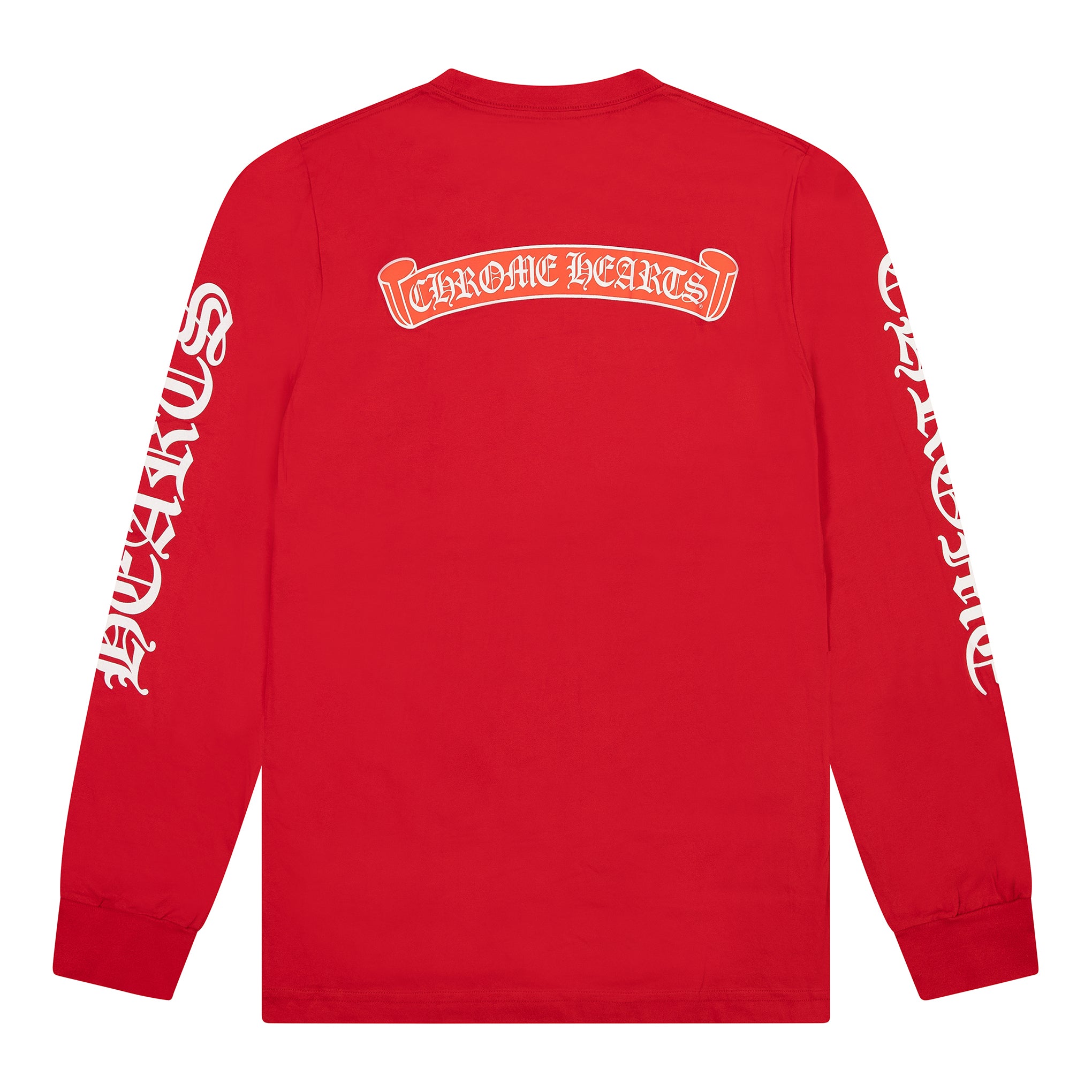 CHROME HEARTS SCROLL LOGO L/S TEE RED