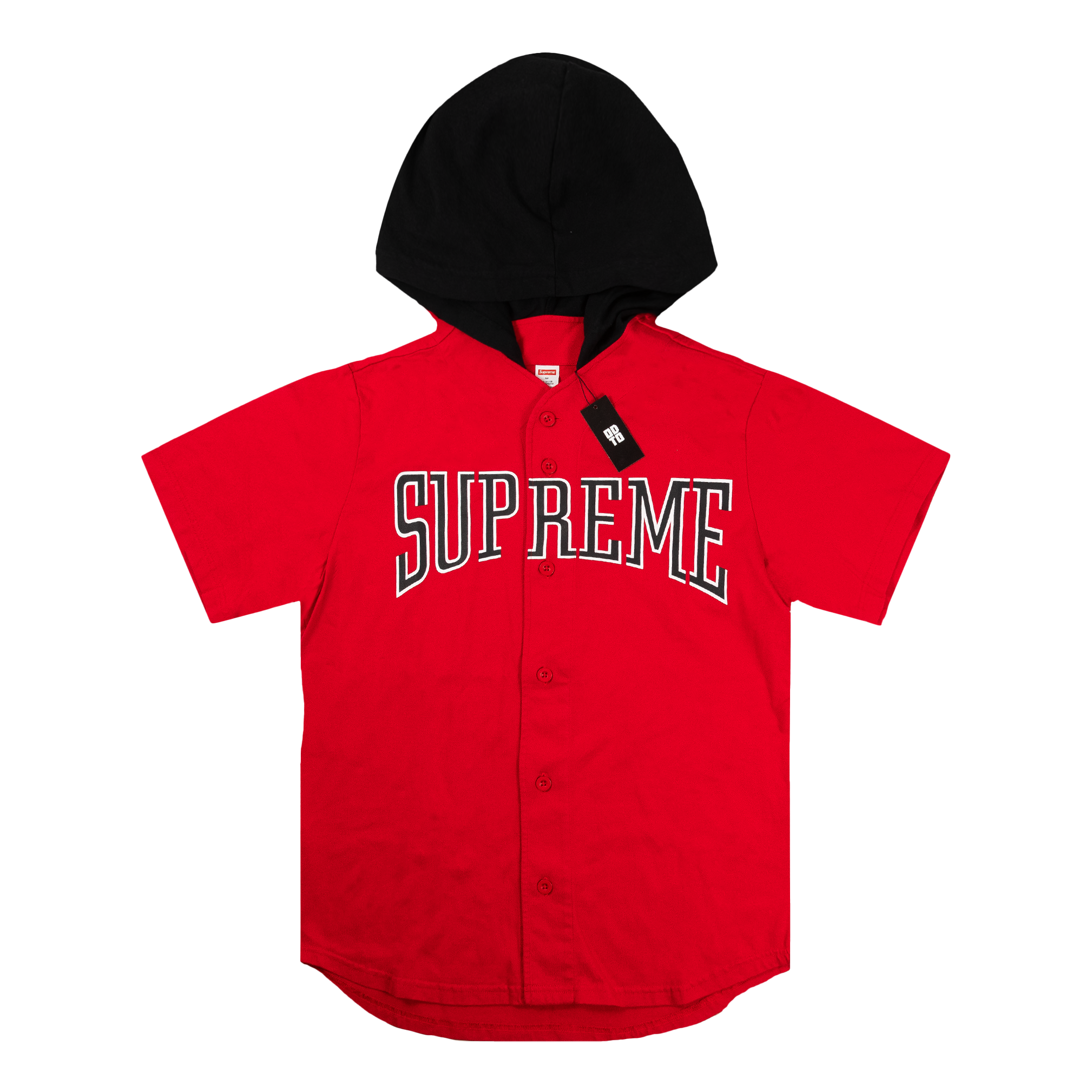 SUPREME HOODED BASEBALL TOP RED