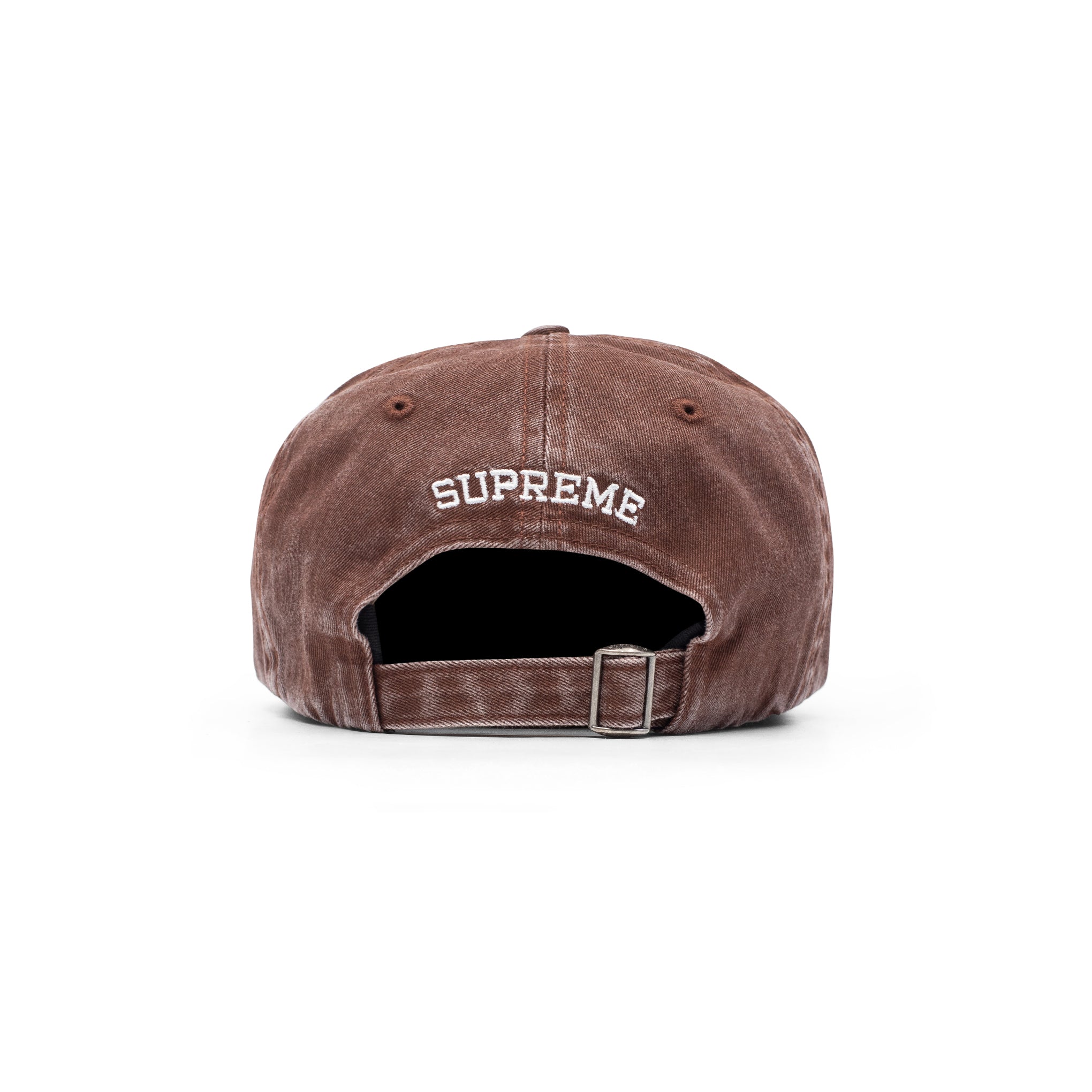 SUPREME PIGMENT COATED CANVAS S LOGO 6-PANEL BROWN