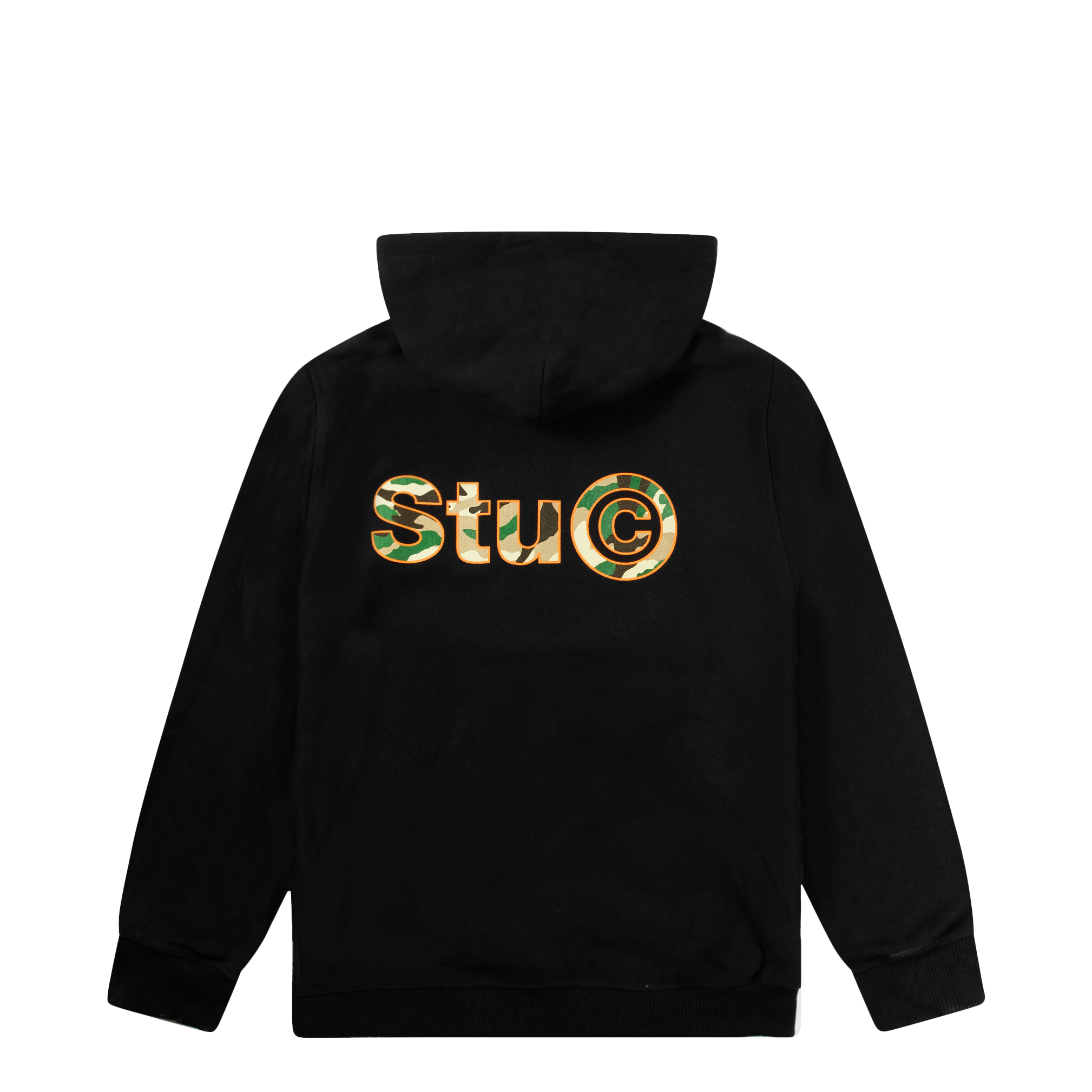 STUSSY STU C. CAMO HOODIE BLACK