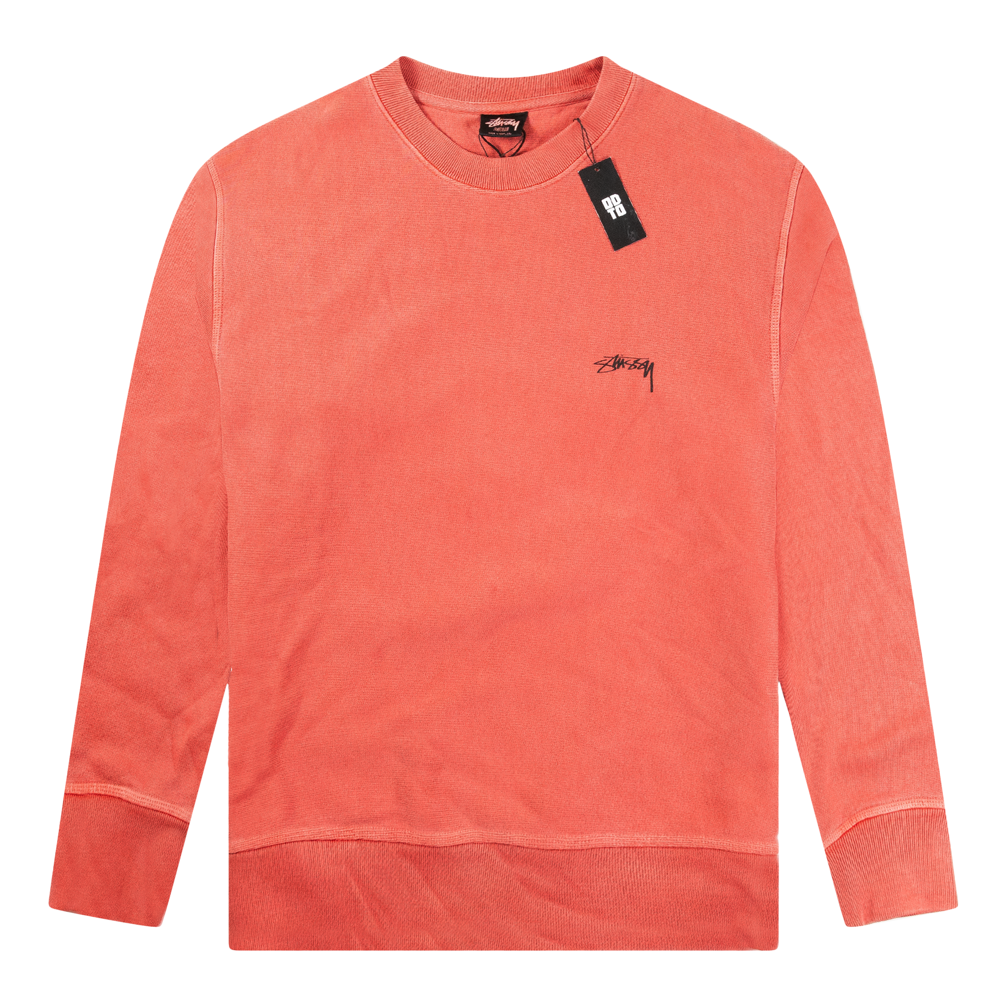 STUSSY SMOOTH STOCK PIGMENT DYED CREWNECK GUAVA