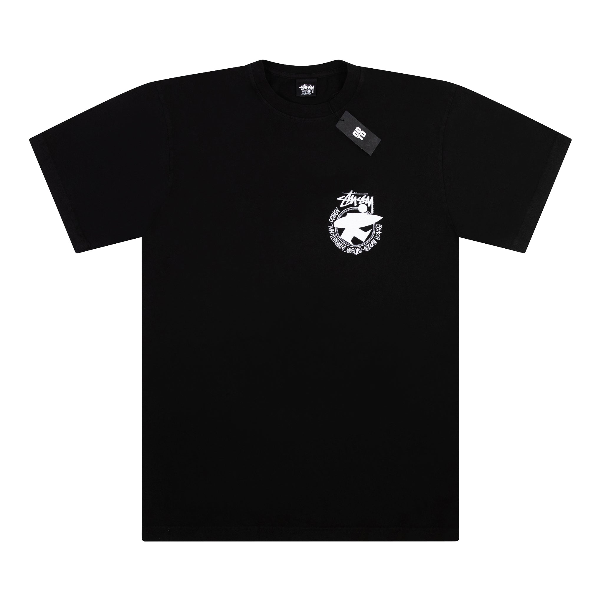 STUSSY BEACH ROOTS PIGMENT DYED TEE BLACK