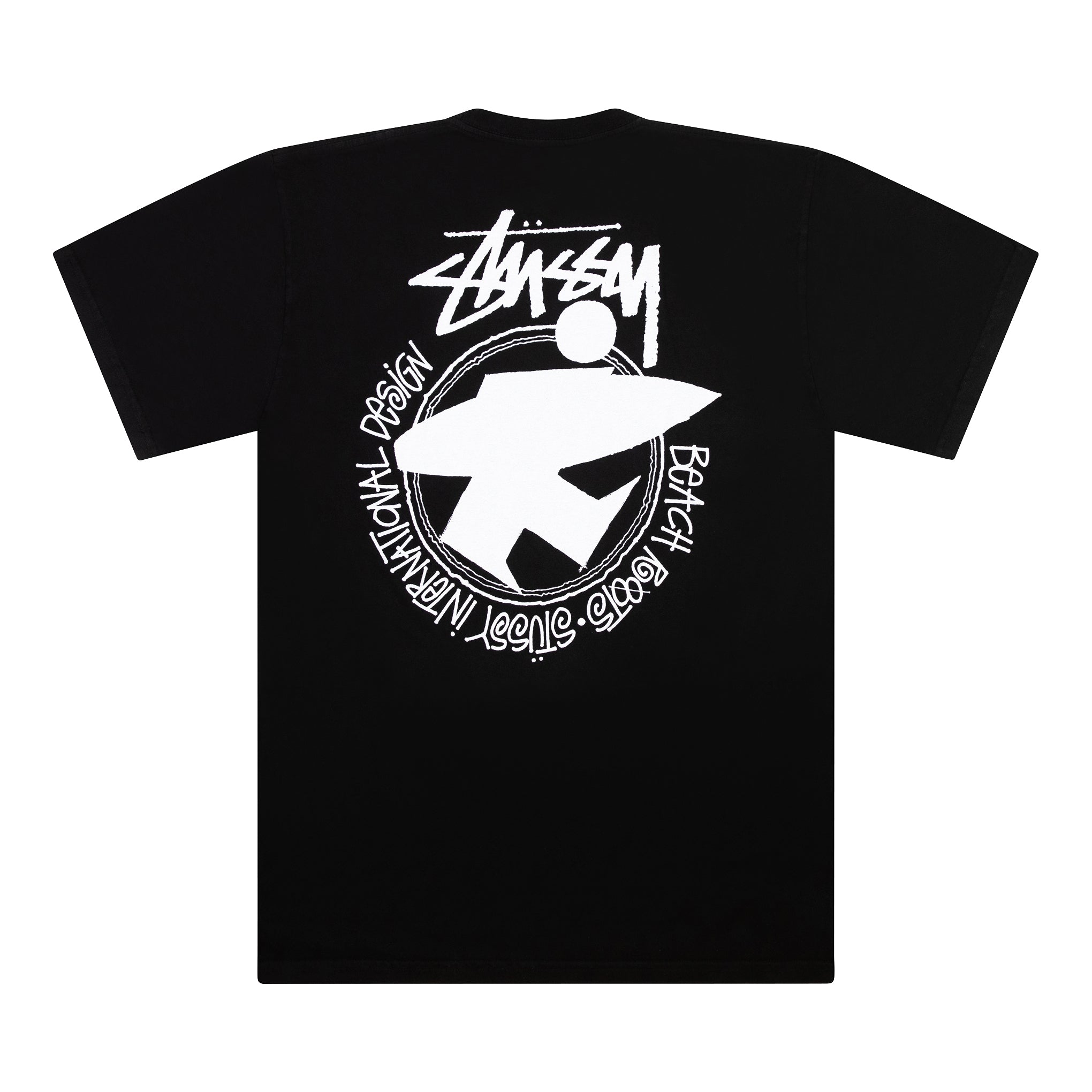 STUSSY BEACH ROOTS 染色 T 恤 黑色