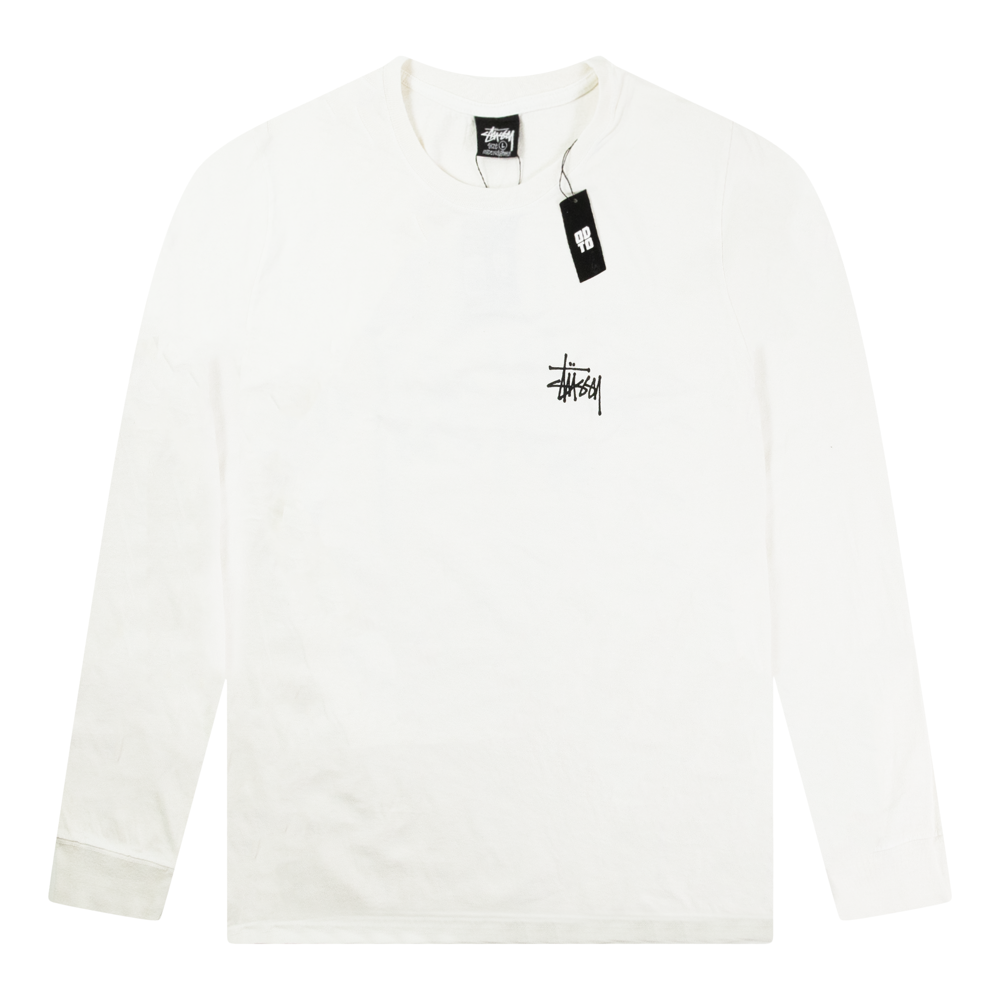 STUSSY BASIC PIGMENT DYED L/S TEE WHITE