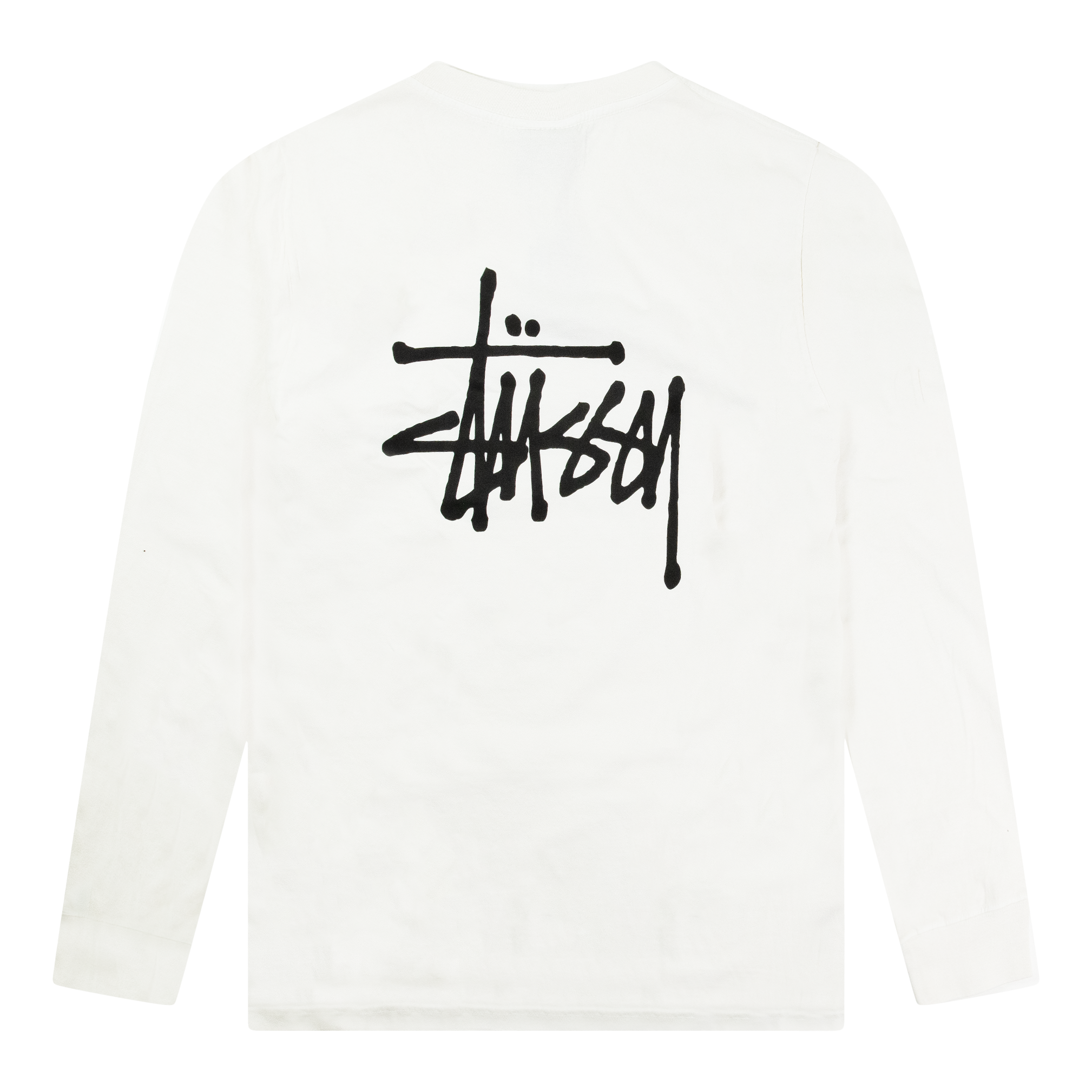 STUSSY BASIC PIGMENT DYED L/S TEE WHITE