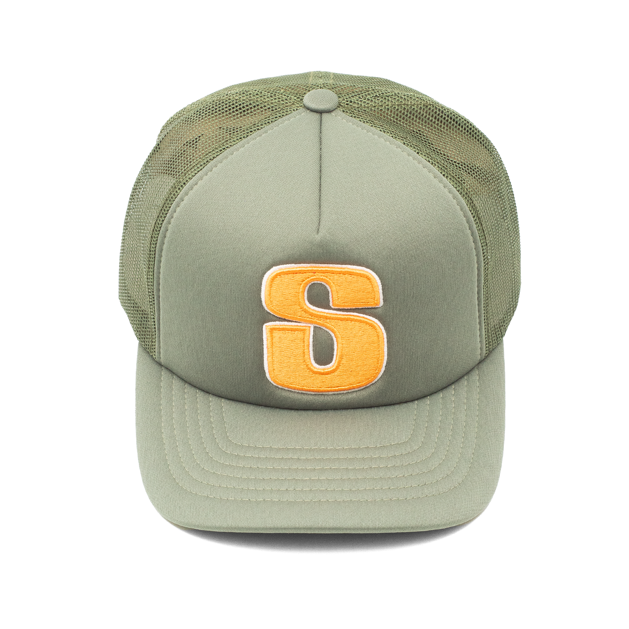 STUSSY BIG S TRUCKER CAP OLIVE