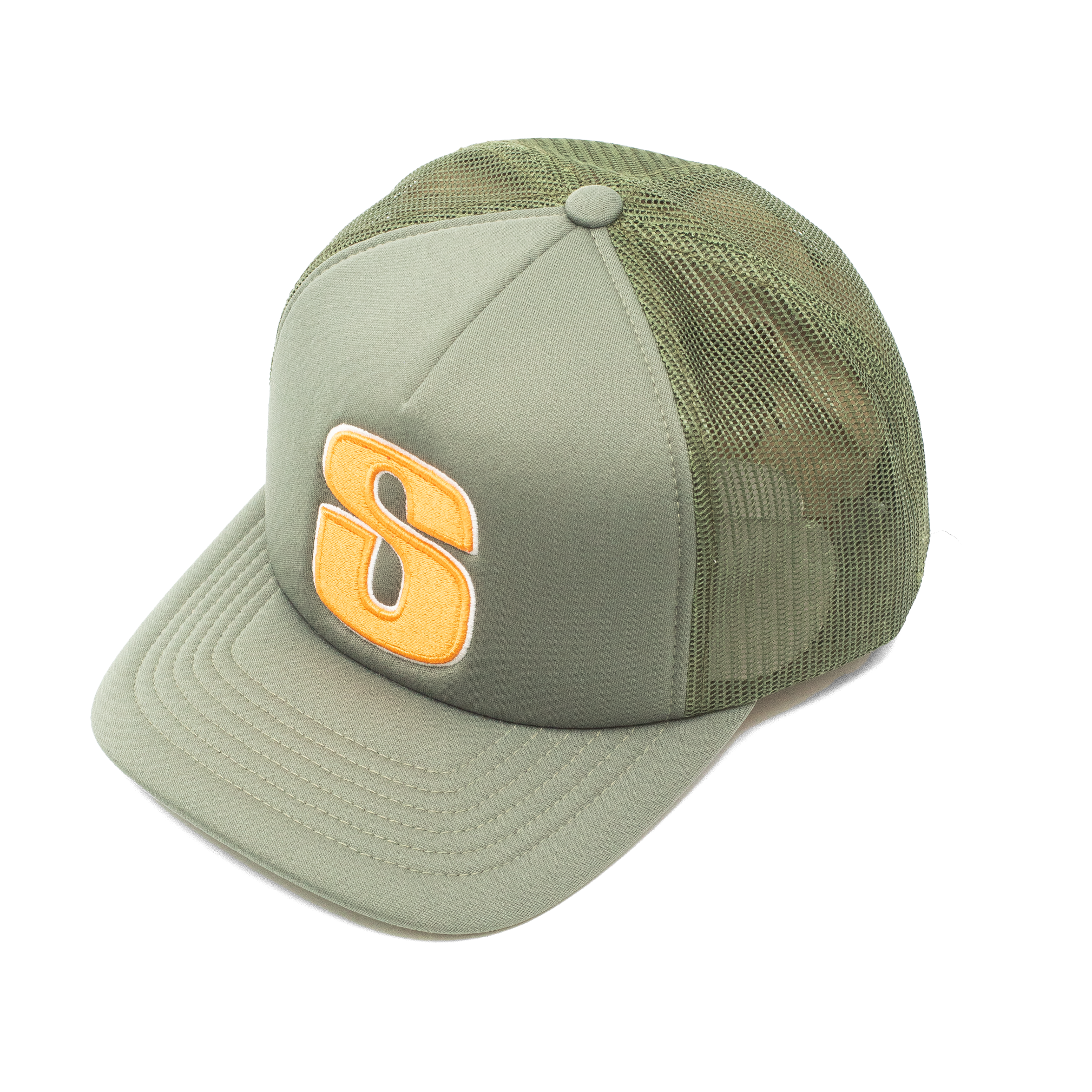 STUSSY BIG S TRUCKER CAP OLIVE