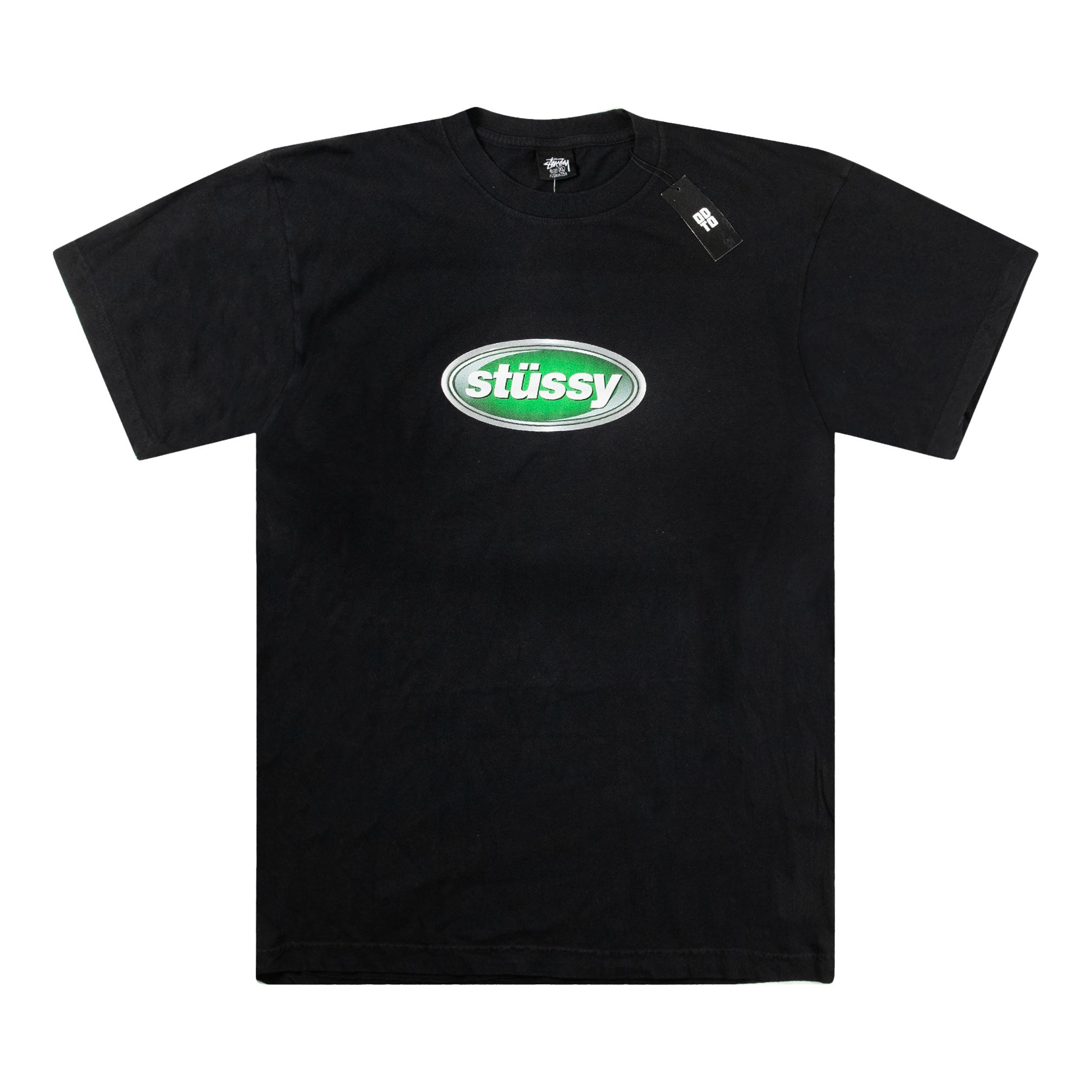 STUSSY EMBLEM PIGMENT DYED TEE BLACK