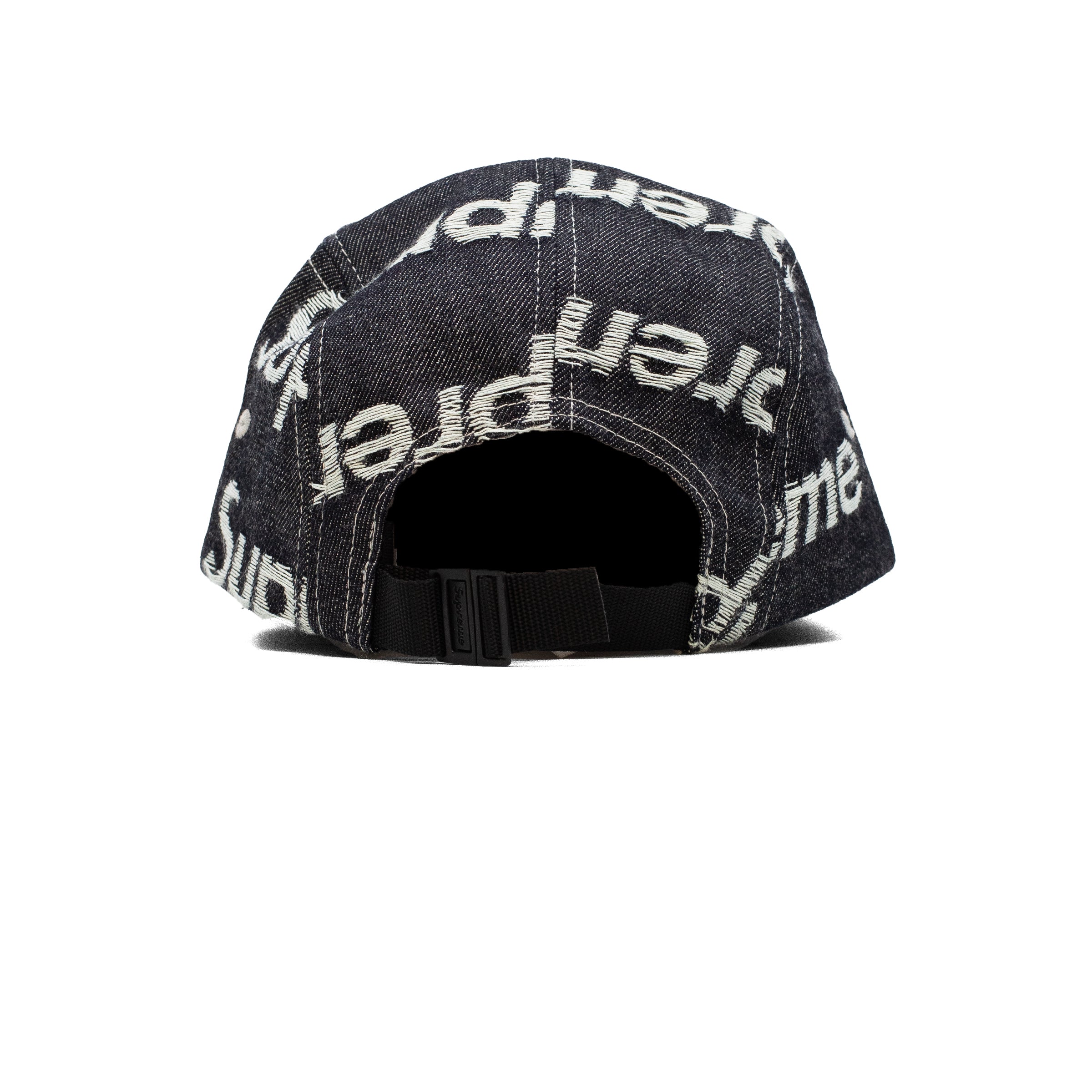 SUPREME JACQUARD LOGO DENIM CAMP CAP BLACK/BLACK