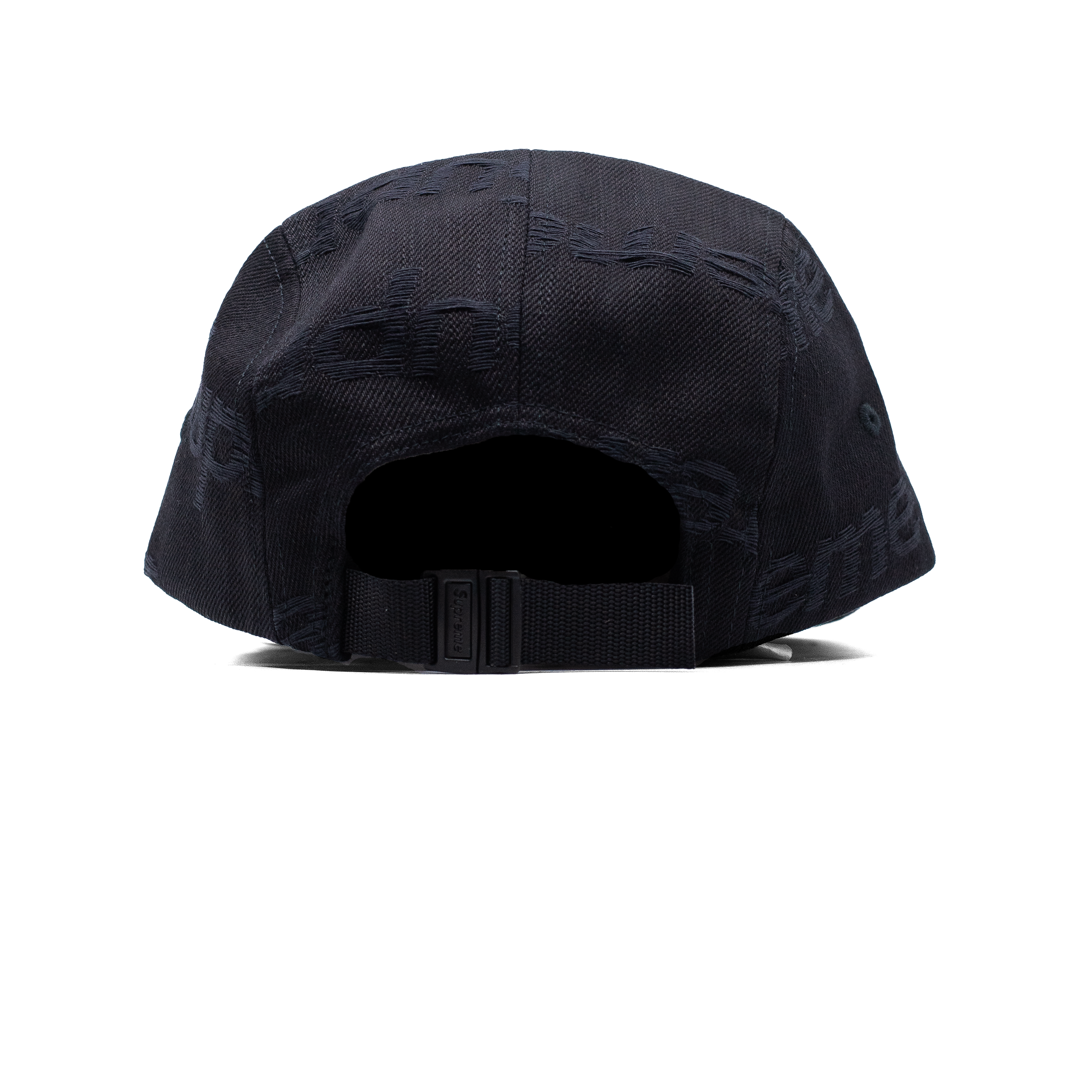 SUPREME JACQUARD LOGO DENIM CAMP CAP BLACK