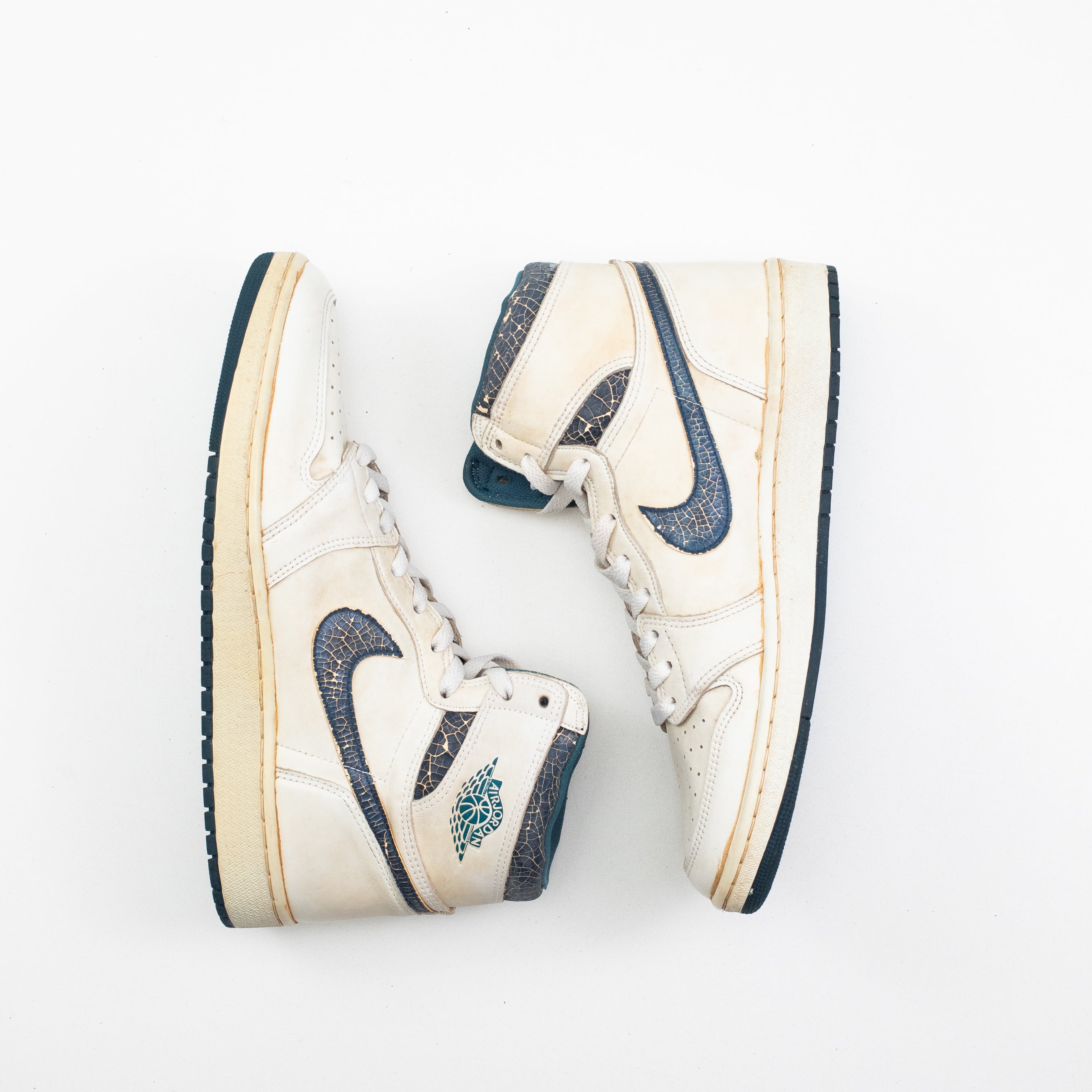 AIR JORDAN 1 HIGH METALLIC BLUE (1985) [MISMATCHED - SIZE 11.5/12]