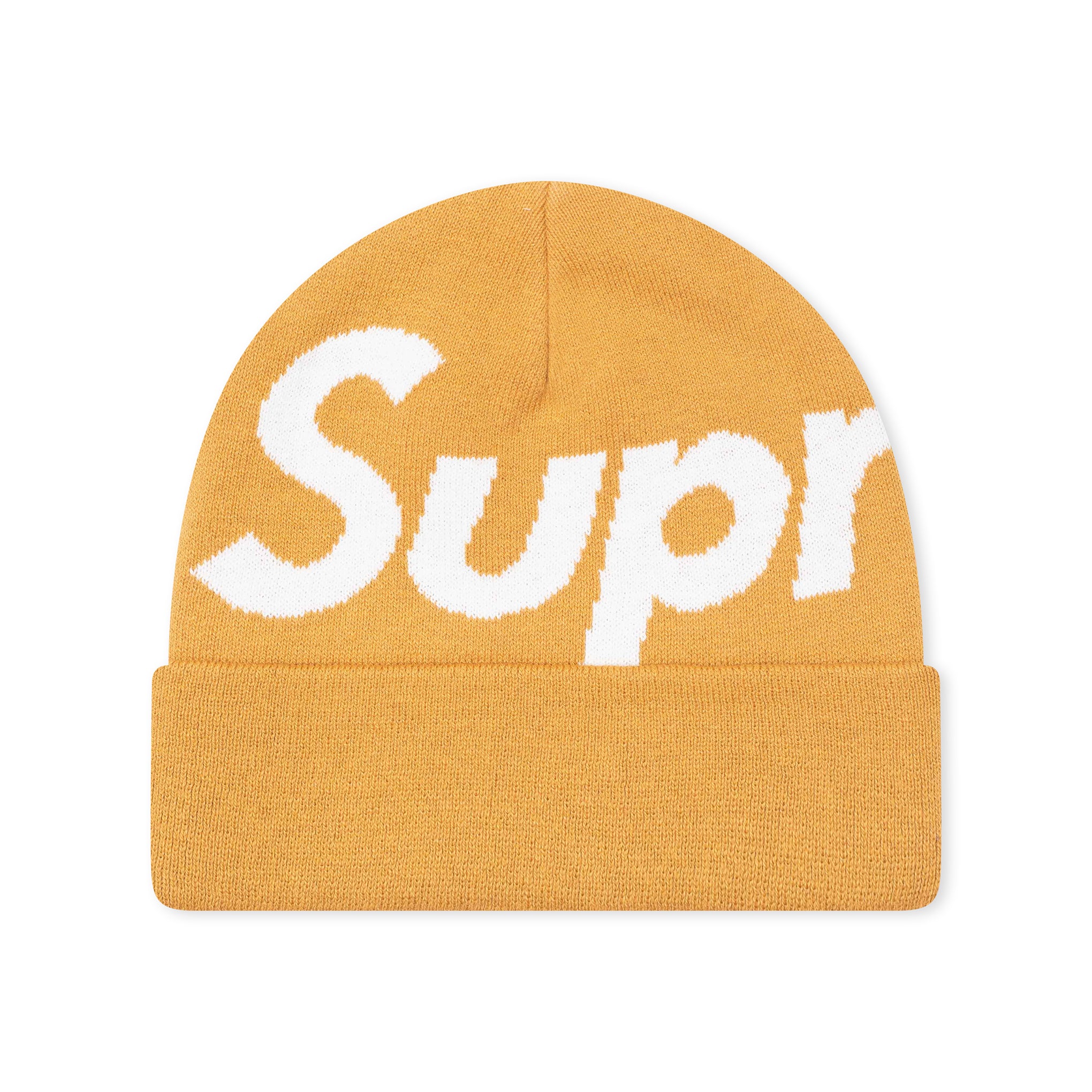 金色 SUPREME 大徽标毛线帽（2016 秋冬）