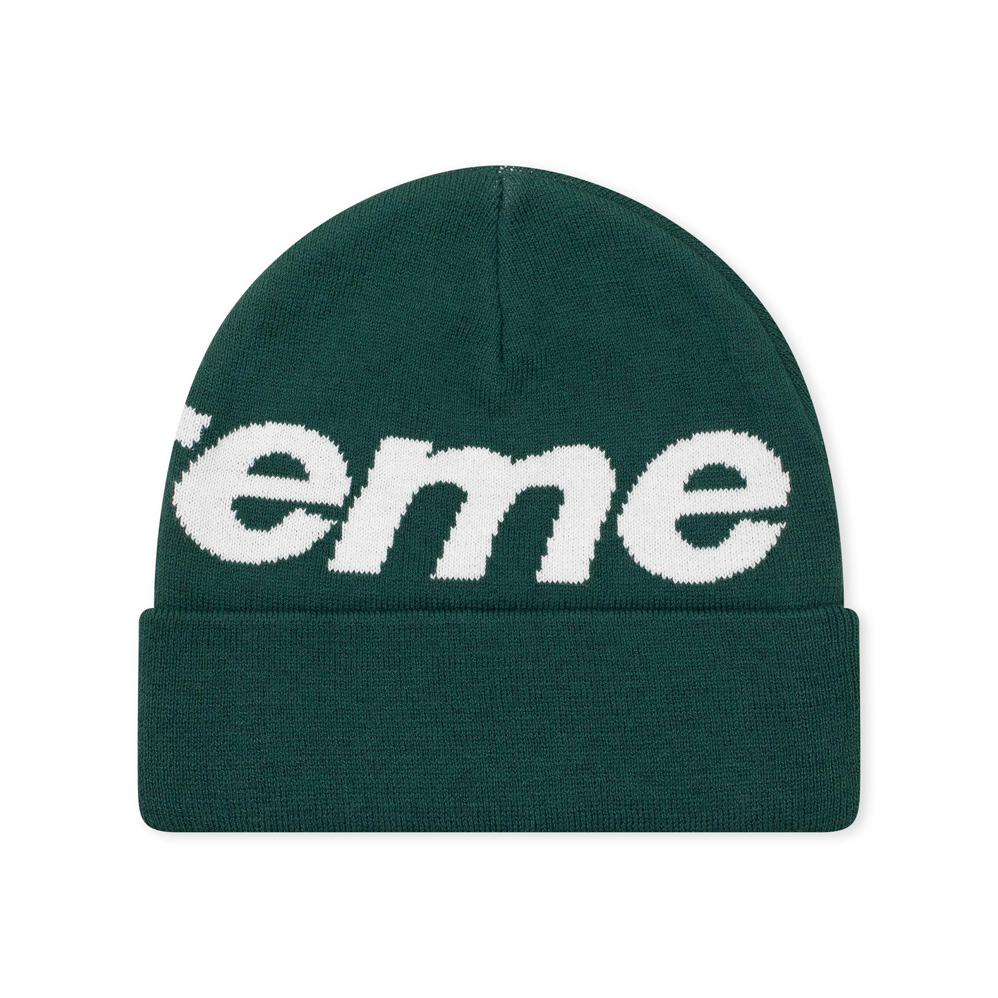 SUPREME BIG LOGO BEANIE GREEN (FW16)