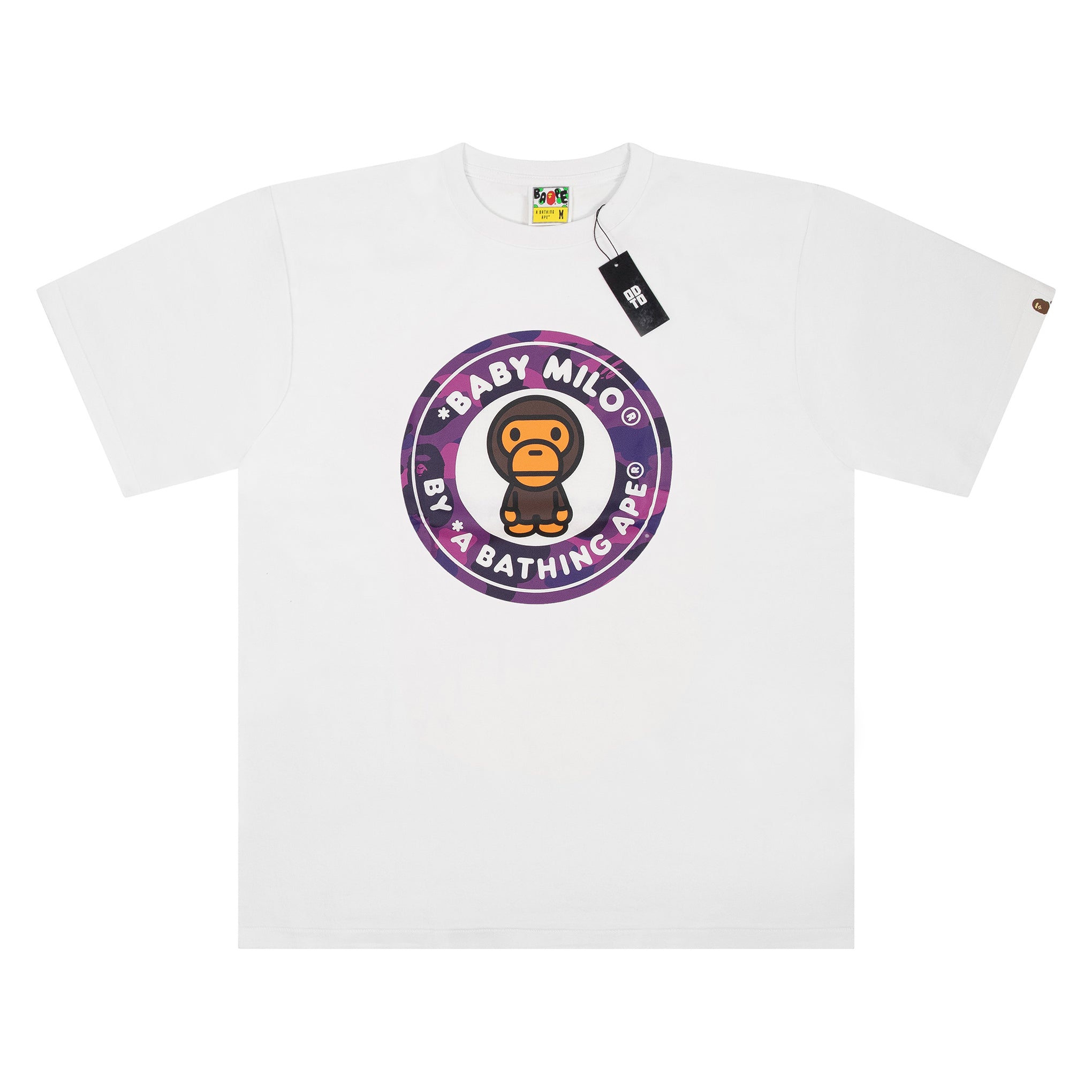 BAPE 彩色迷彩 MILO BUSY WORKS T 恤 白色/紫色