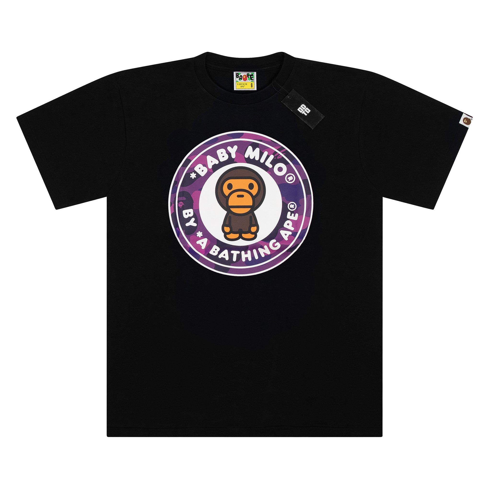 BAPE 彩色迷彩 MILO BUSY WORKS T 恤 黑色/紫色