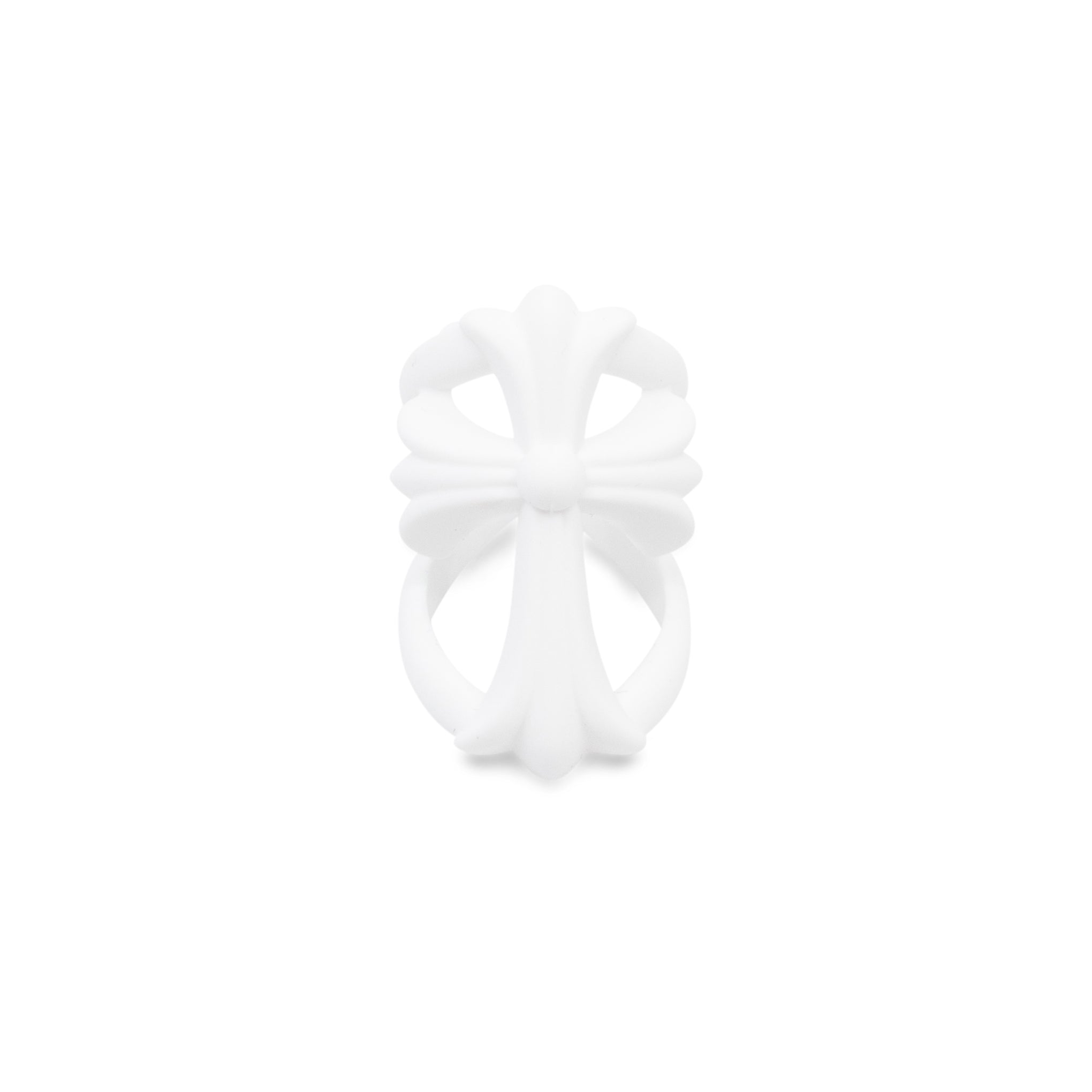 CHROME HEARTS SILICONE CROSS RING WHITE