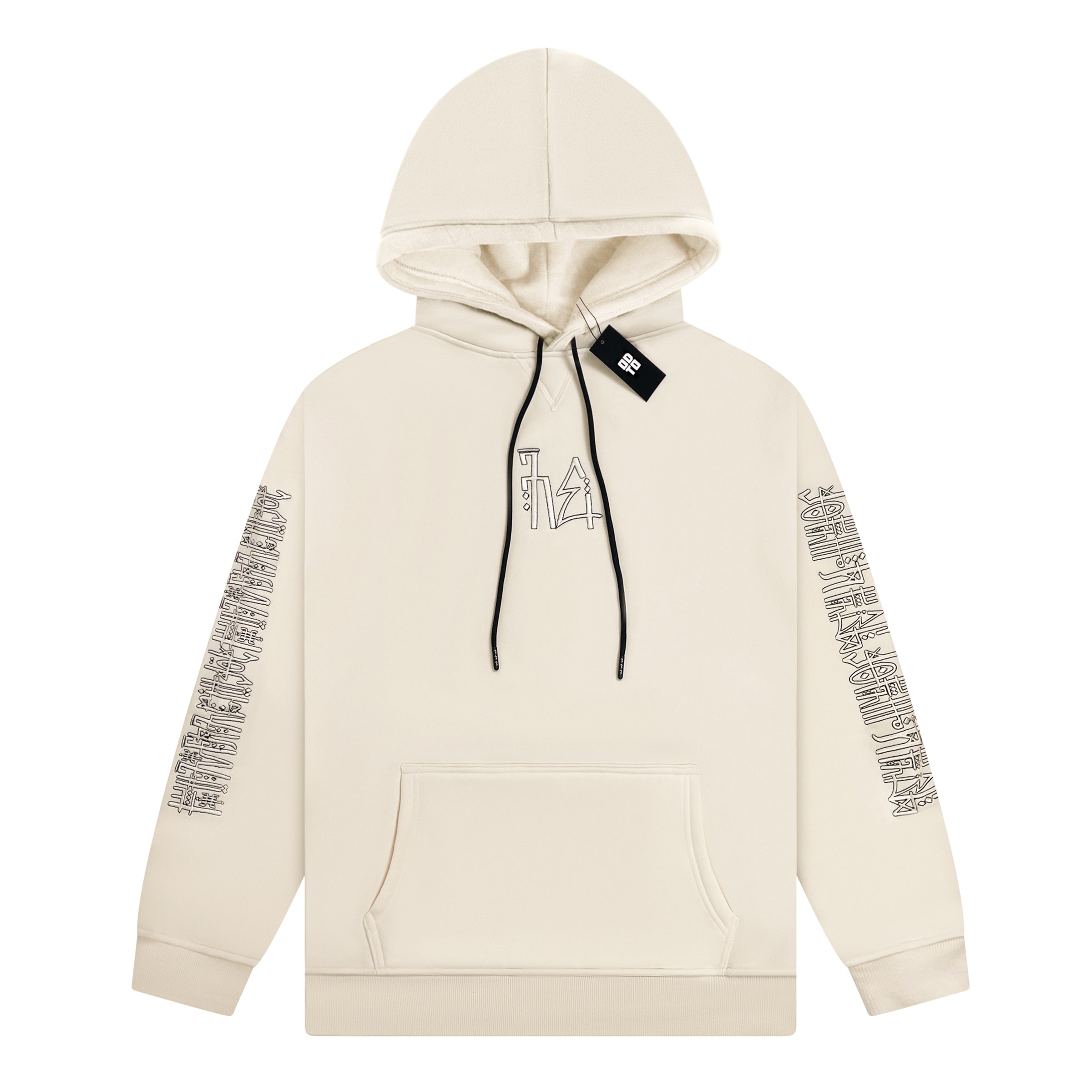 OD SKELETON SCRIPT HOODIE CREAM