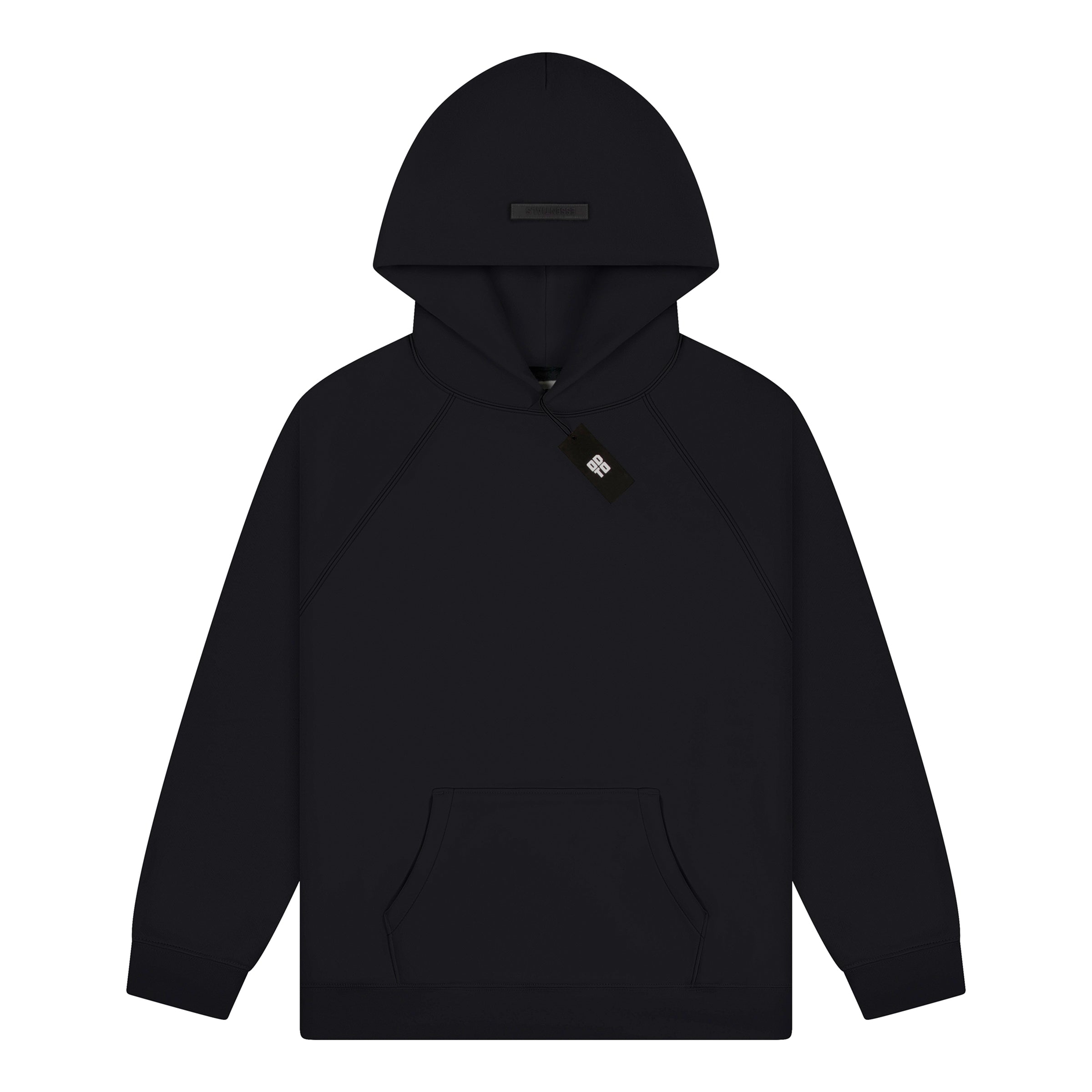 ESSENTIALS BACK LOGO HOODIE BLACK