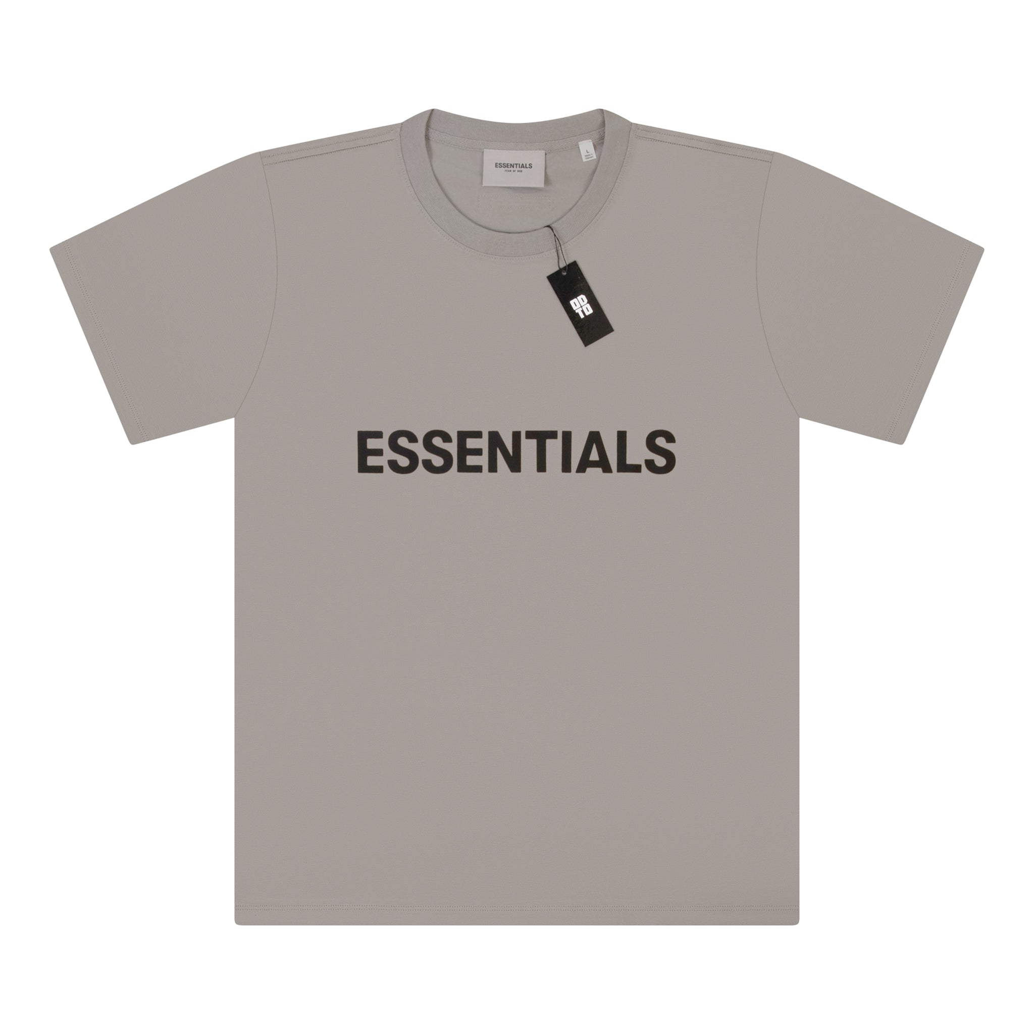 ESSENTIALS FRONT LOGO TEE CHARCOAL