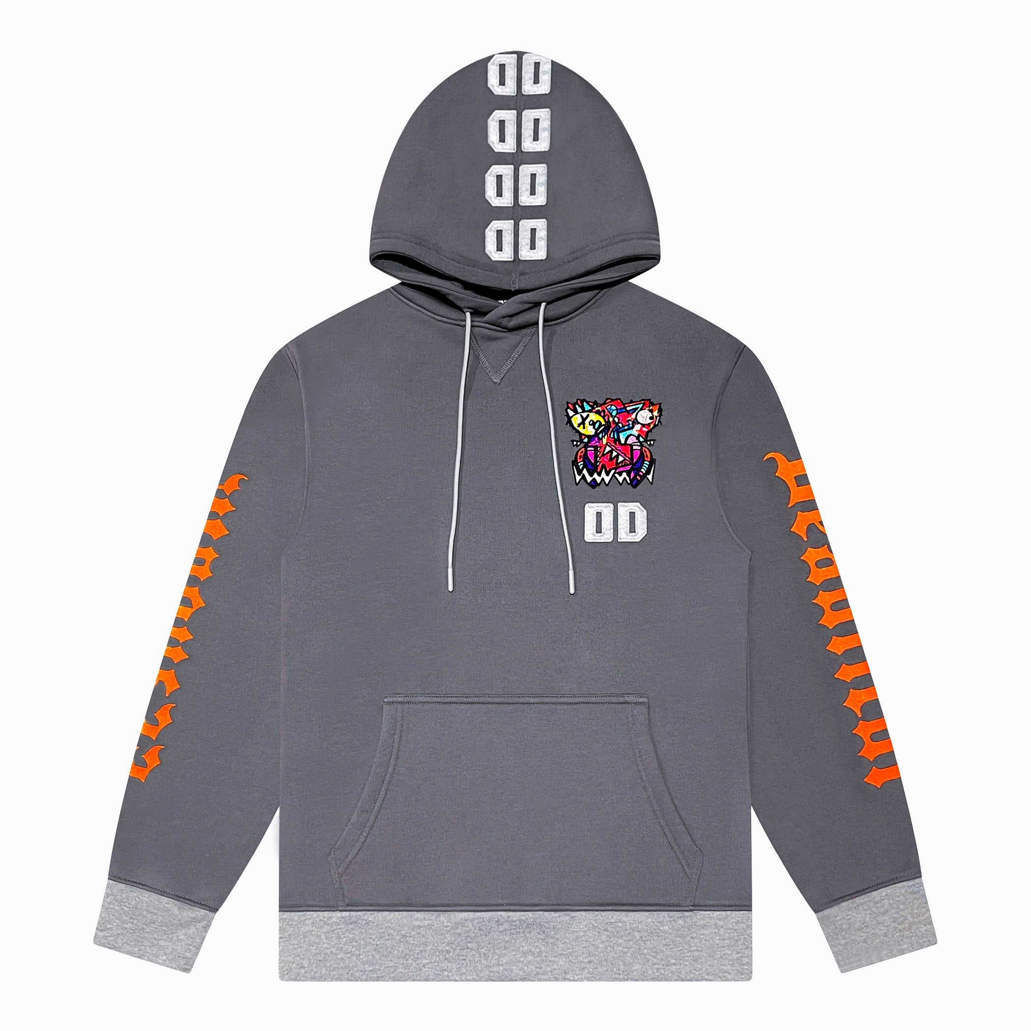 OD BEAUTIFUL MADNESS II HOODIE GREY/ORANGE