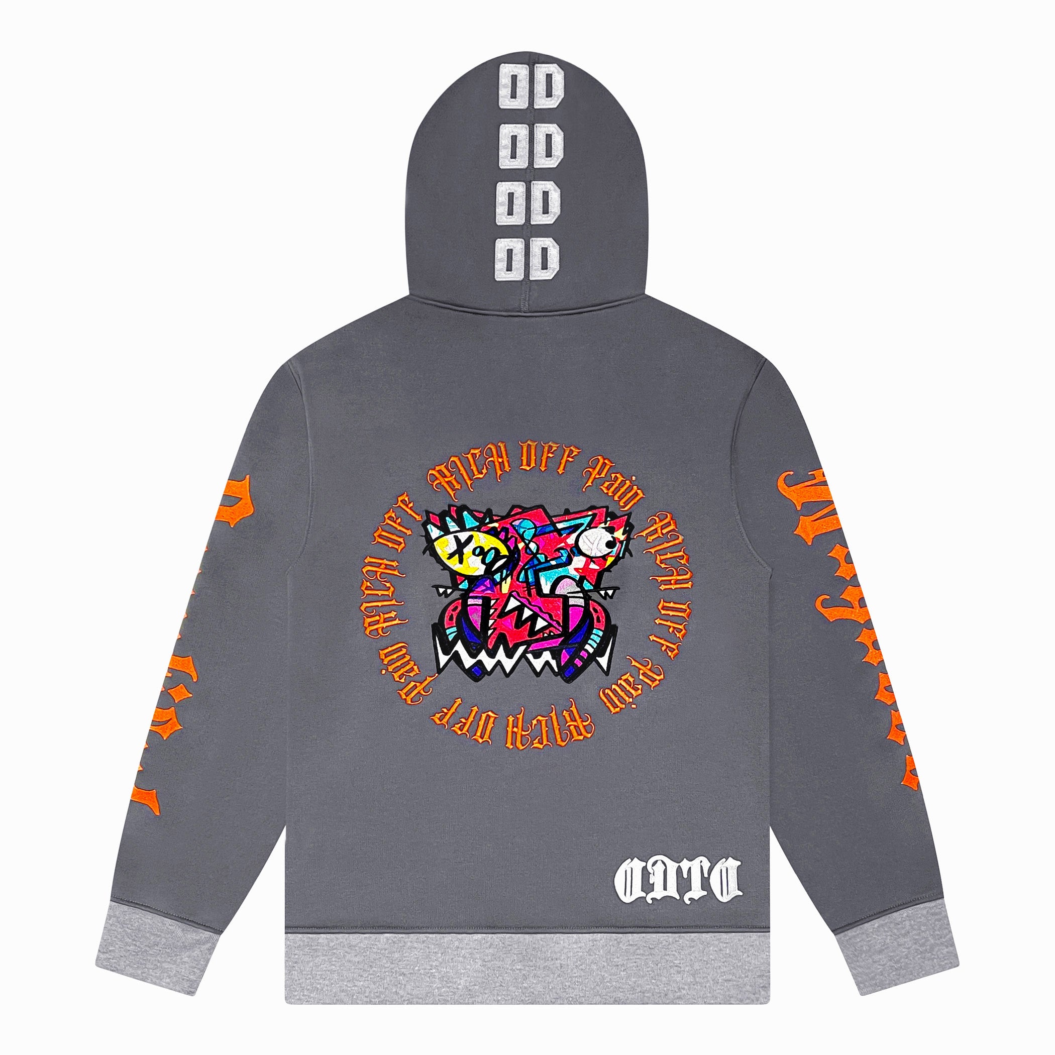 OD BEAUTIFUL MADNESS II HOODIE GREY/ORANGE