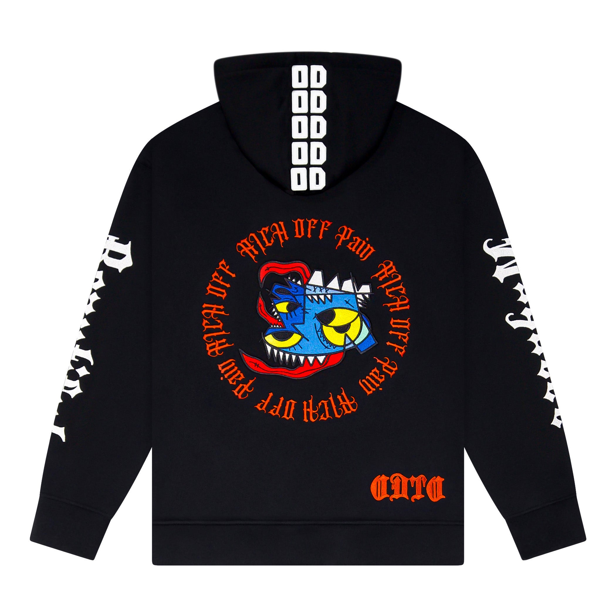 OD BEAUTIFUL MADNESS NEON HOODIE BLACK/ORANGE