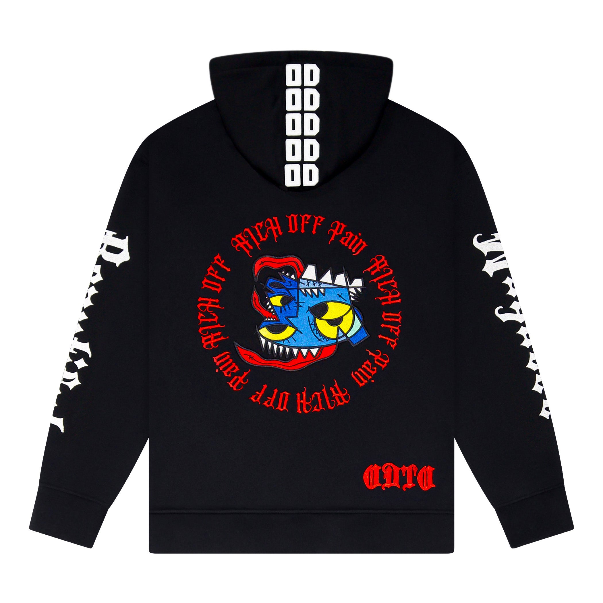 OD BEAUTIFUL MADNESS NEON HOODIE BLACK/RED