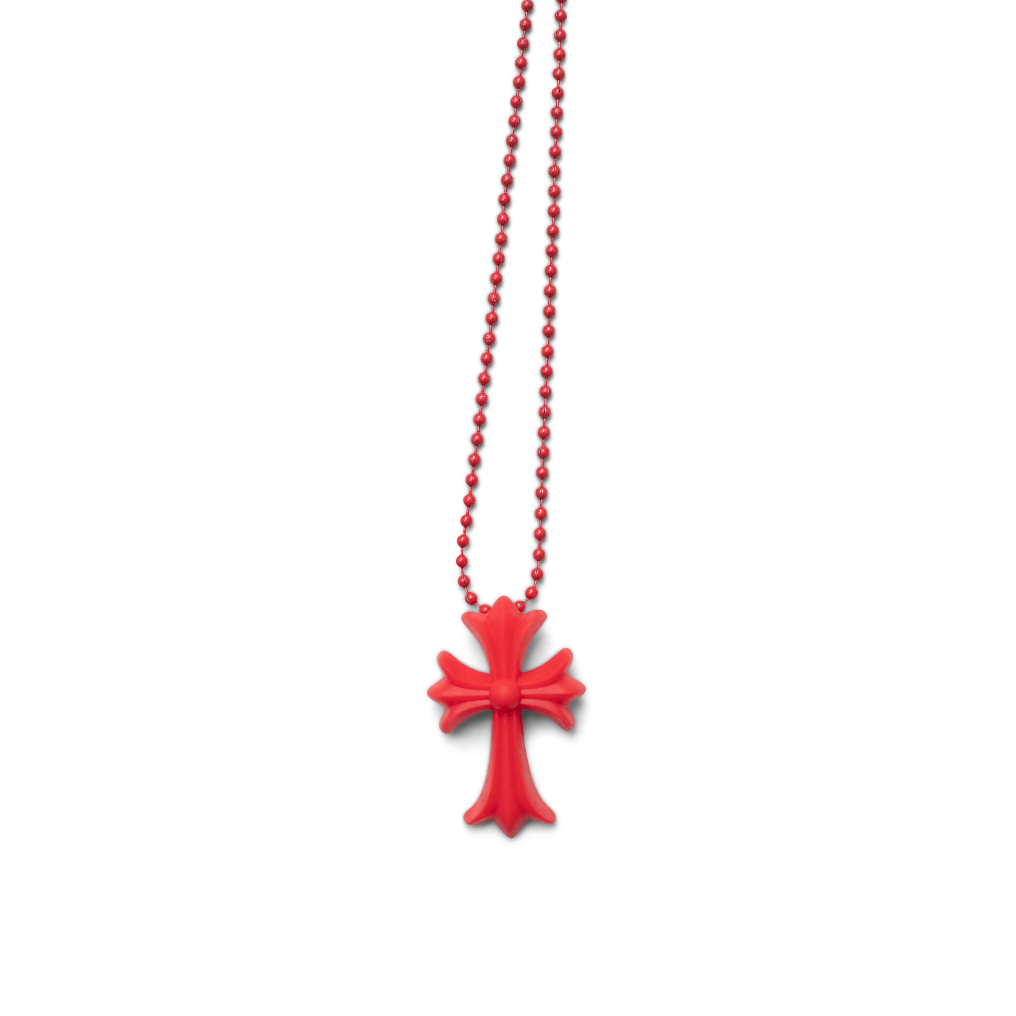 CHROME HEARTS SILICONE CROSS NECKLACE RED