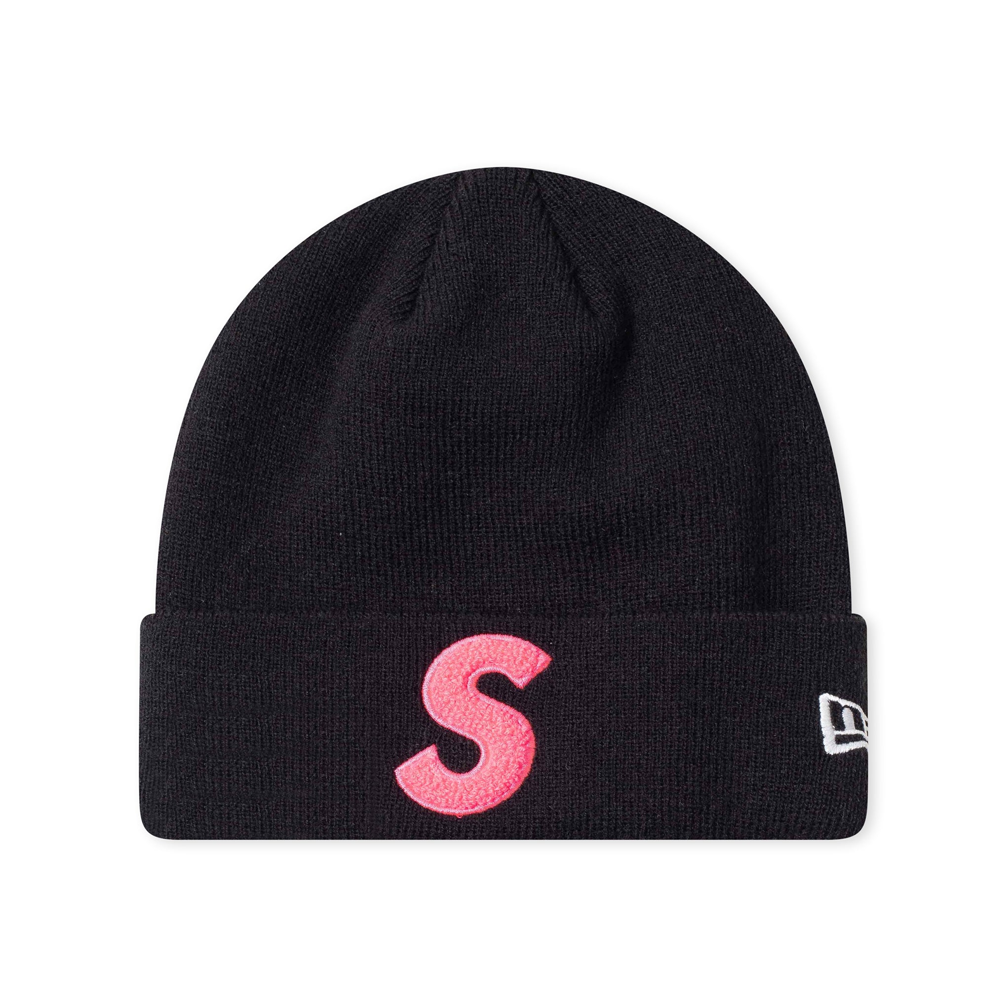 SUPREME NEW ERA S 徽标毛线帽黑色（2019 秋冬）