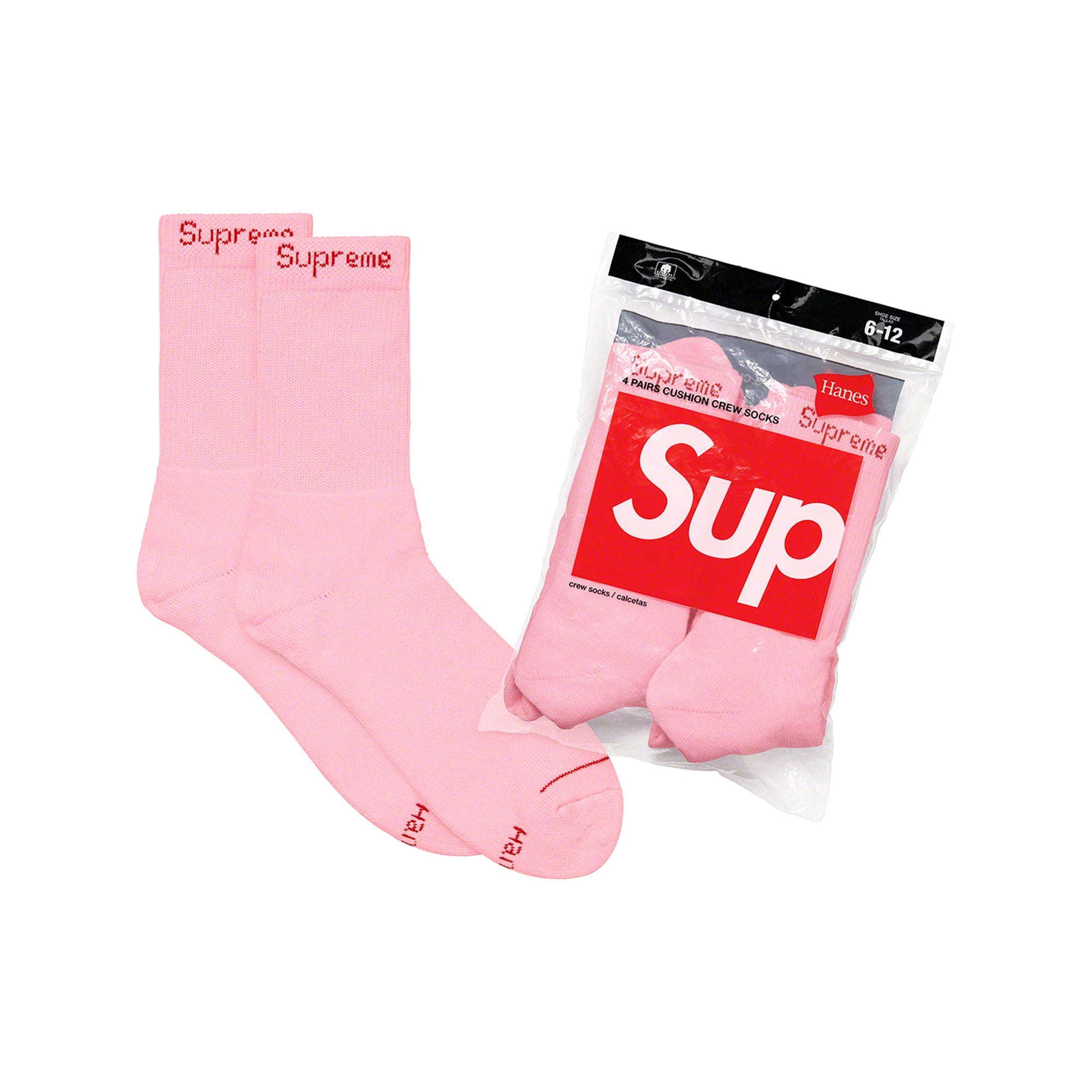 SUPREME HANES 圆袜（4 件装）粉色