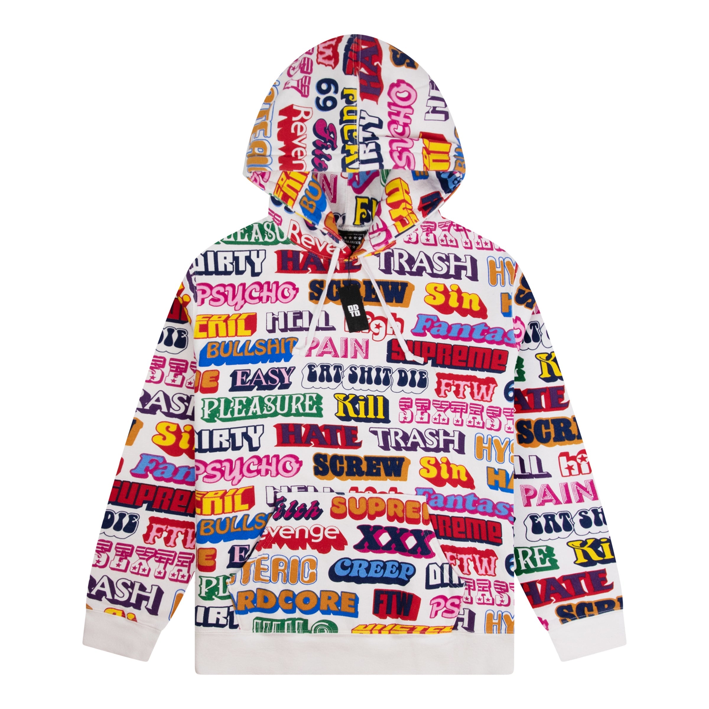 Supreme hysteric shop glamour text hoodie