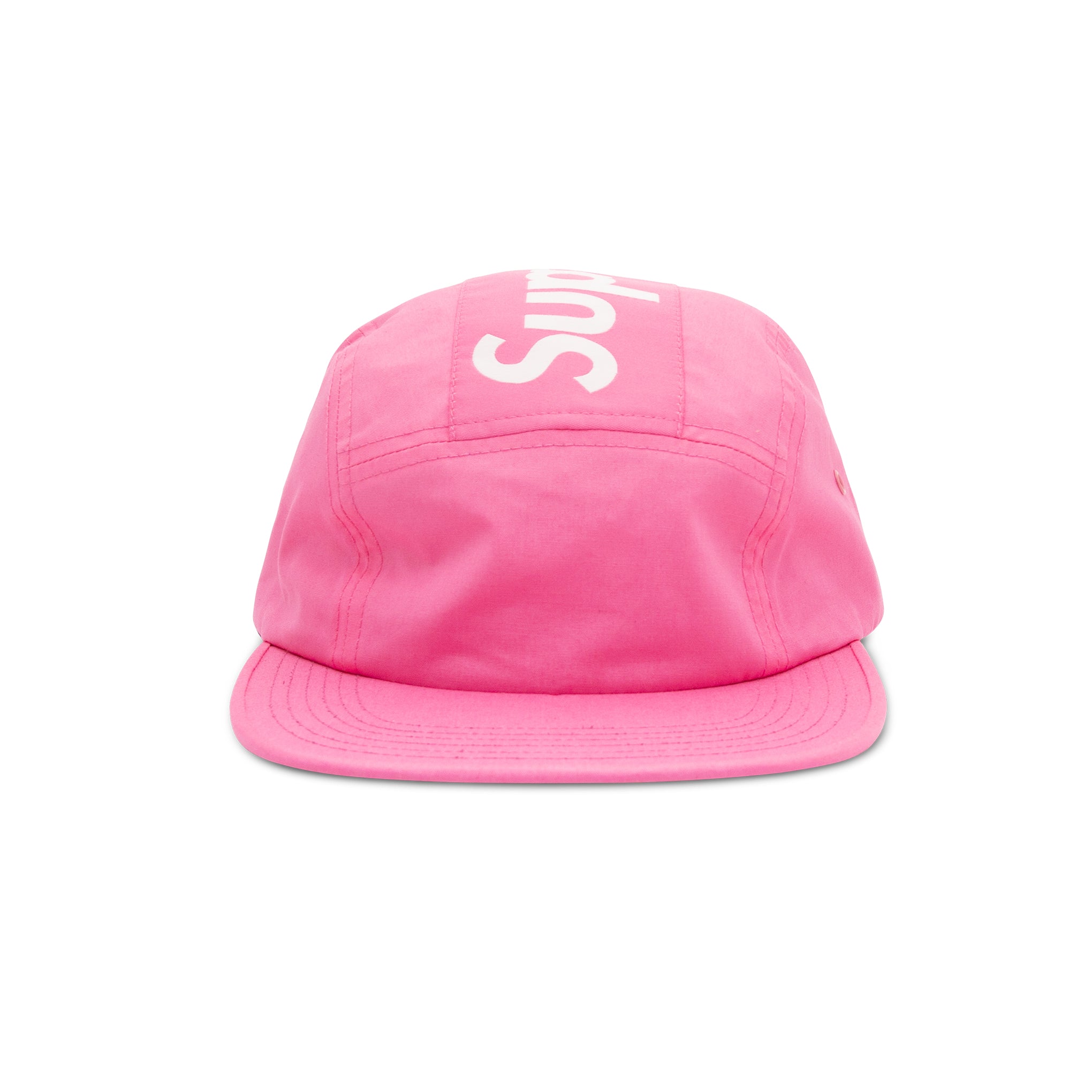 SUPREME 顶板条纹露营帽 粉色