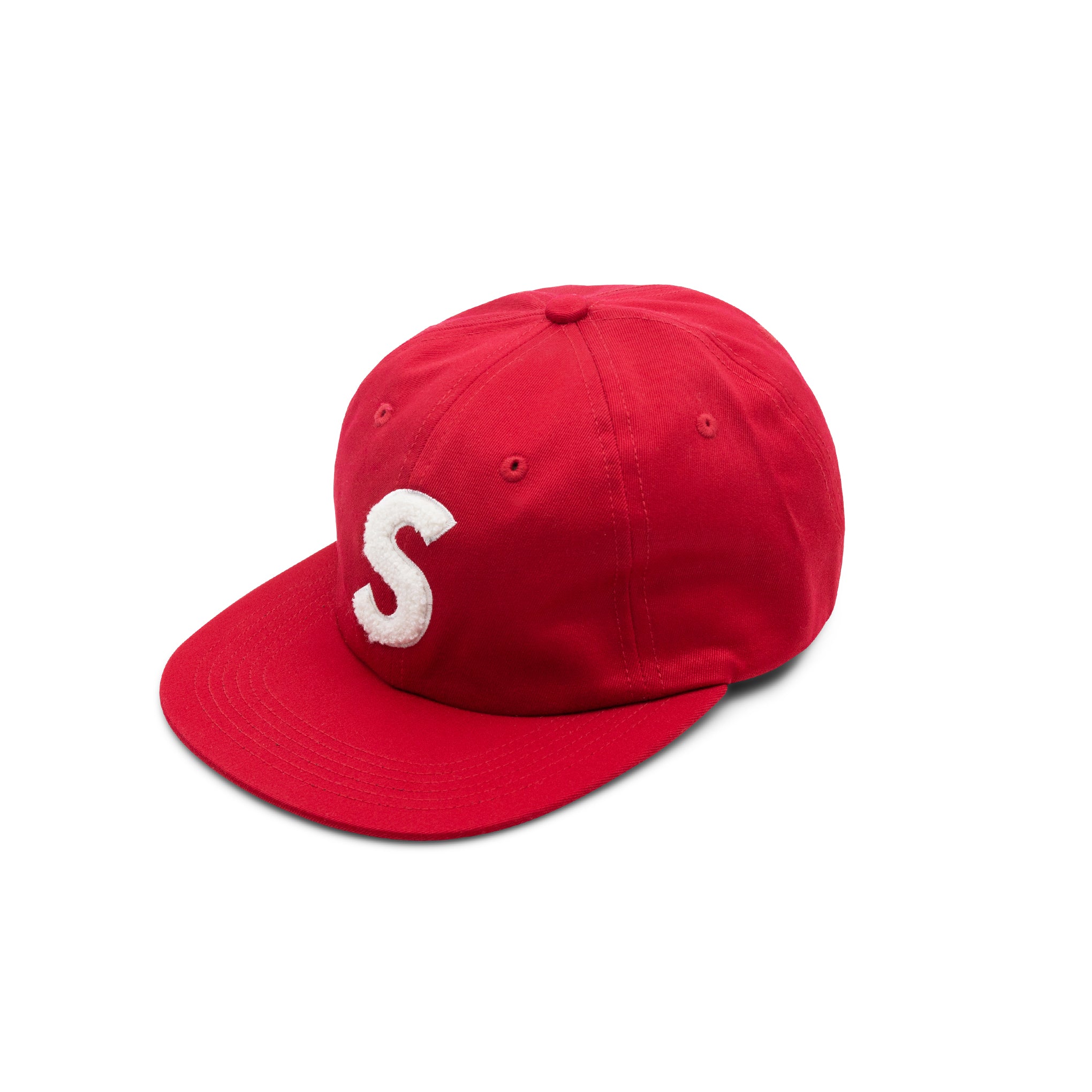 SUPREME CHENILLE S LOGO 6 PANEL RED – ODTO