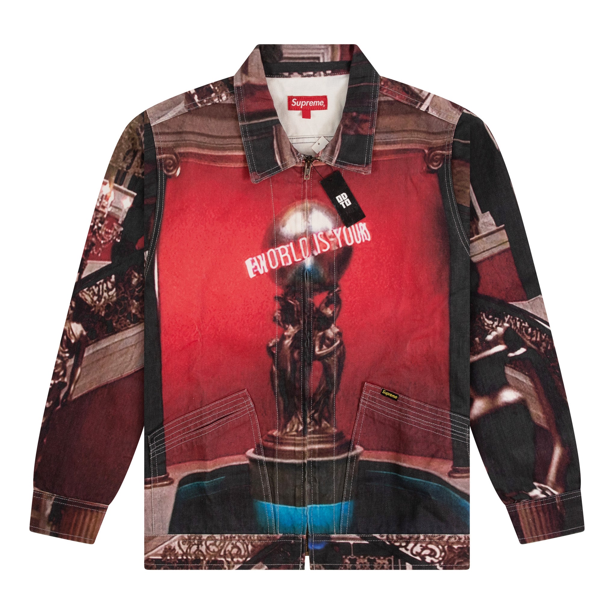 SUPREME SCARFACE THE WORLD IS YOURS DENIM JACKET MULTICOLOUR
