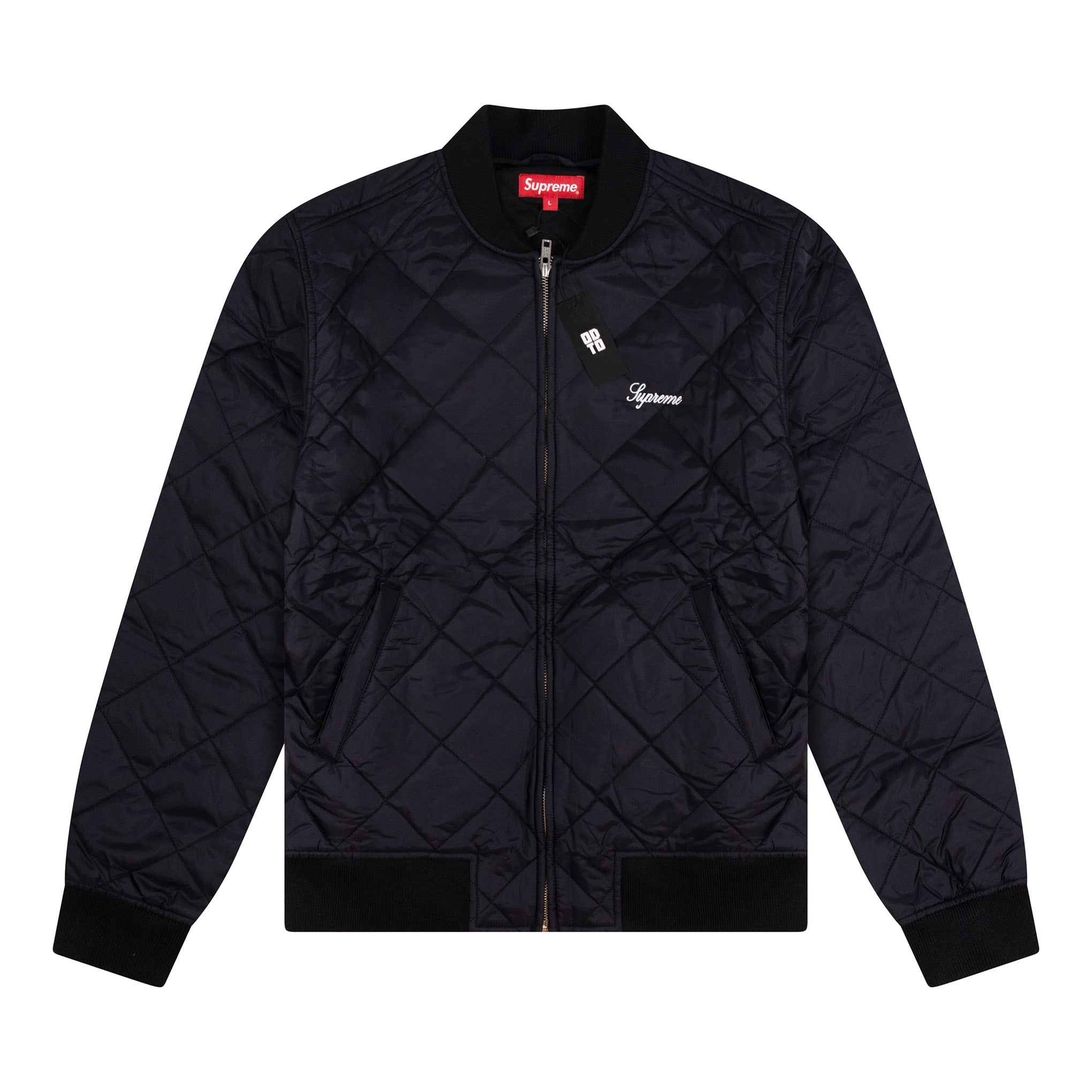 SUPREME SEQUIN PATCH QUILTED BOMBER JACKET BLACK