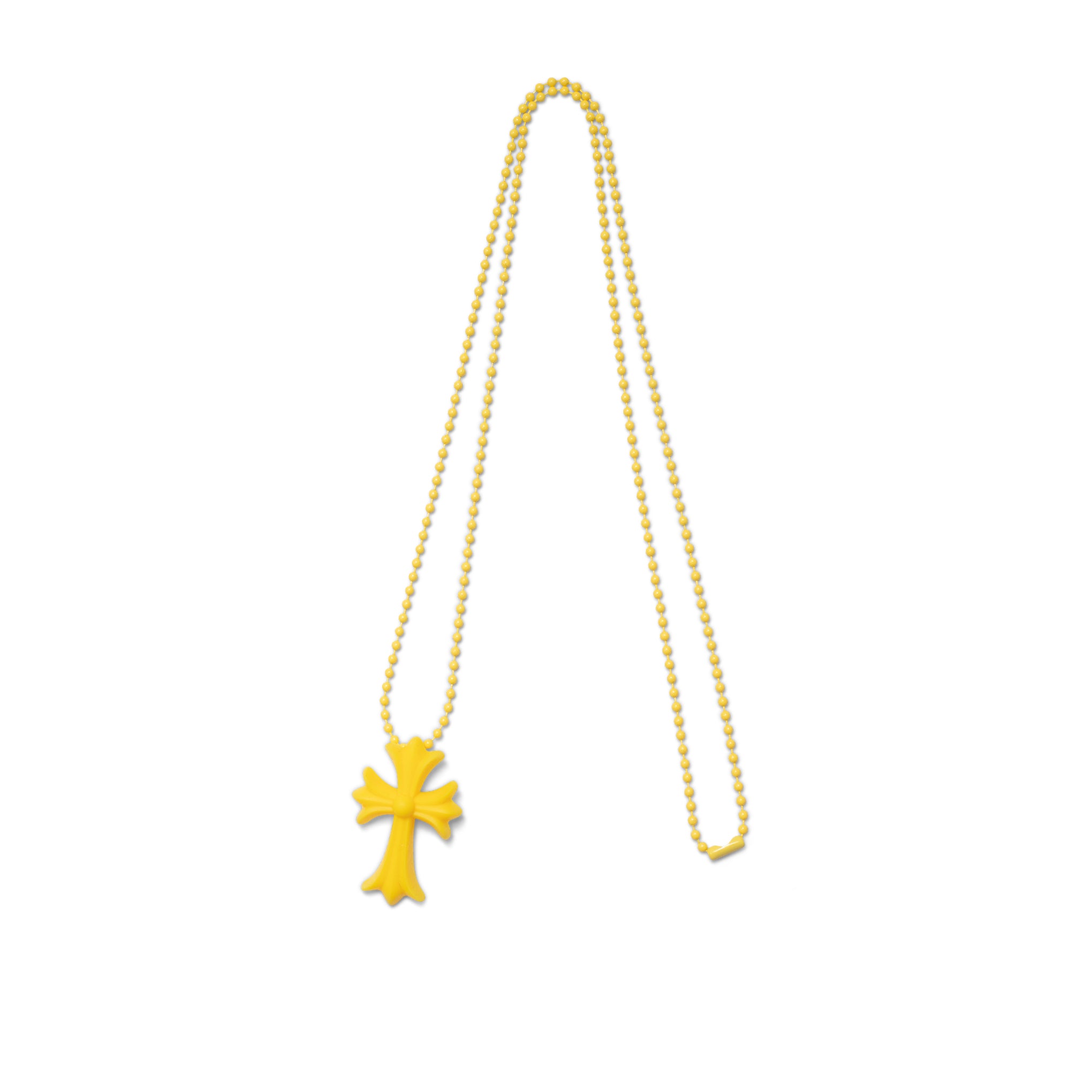 CHROME HEARTS SILICONE CROSS NECKLACE YELLOW